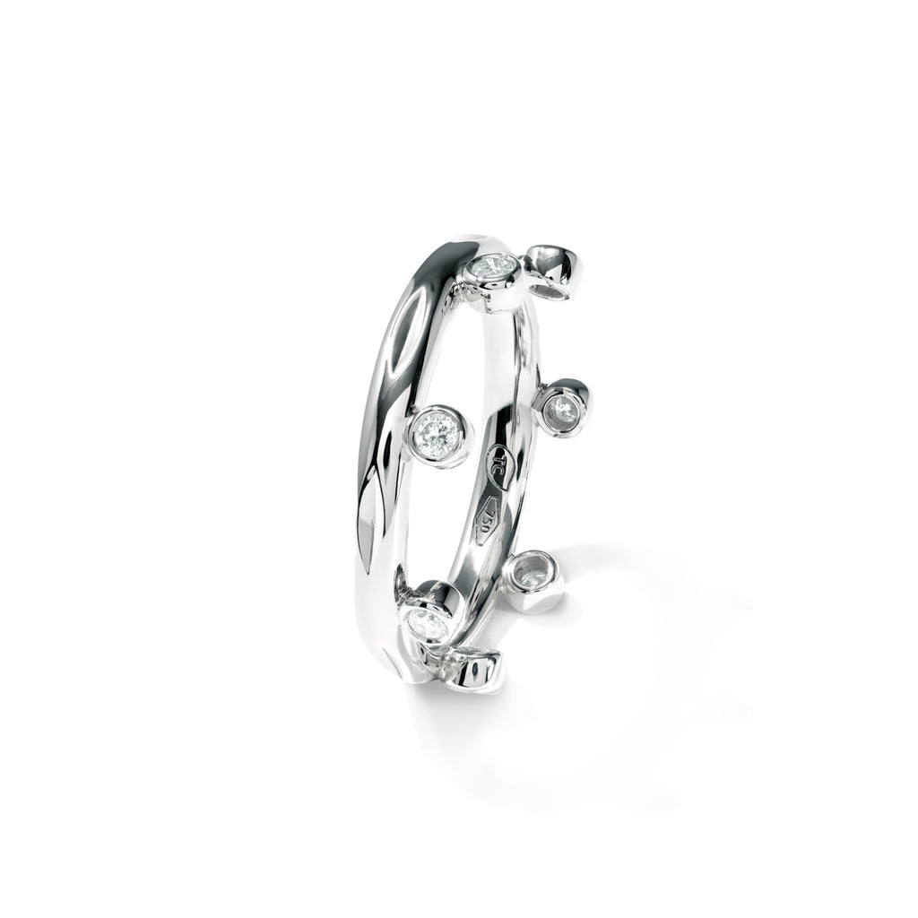 Tamara Comolli GYPSY Crown Brilliant Cut Ring 'Classic' (R-Gyp-C-Br-Cl-wg) aus Weißgold mit Diamant