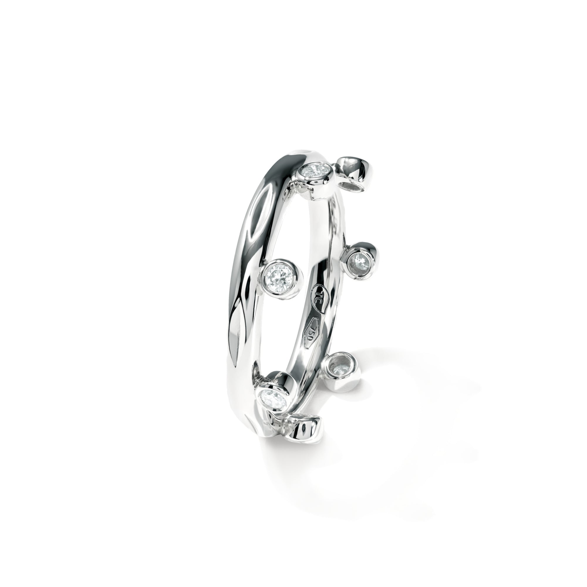Tamara Comolli GYPSY Crown Brilliant Cut Ring 'Classic' (R-Gyp-C-Br-Cl-wg) aus Weißgold mit Diamant