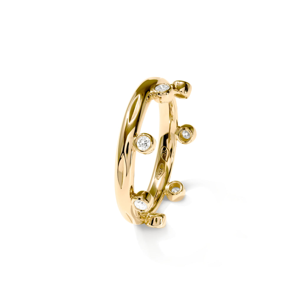 Tamara Comolli GYPSY Crown Brilliant Cut Ring 'Classic' (R-Gyp-C-Br-Cl-yg) aus Gelbgold mit Diamant