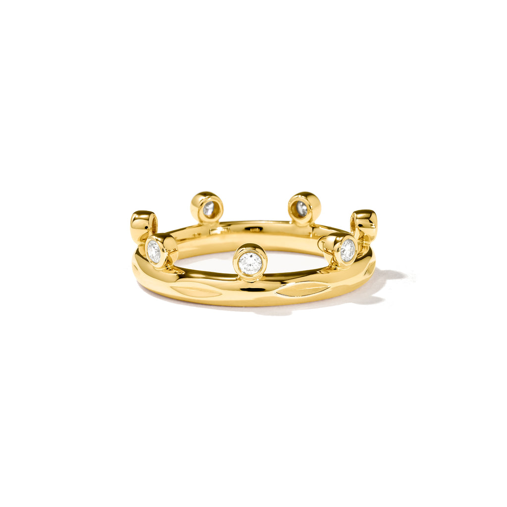 Tamara Comolli GYPSY Crown Brilliant Cut Ring 'Classic' (R-Gyp-C-Br-Cl-yg) aus Gelbgold mit Diamant