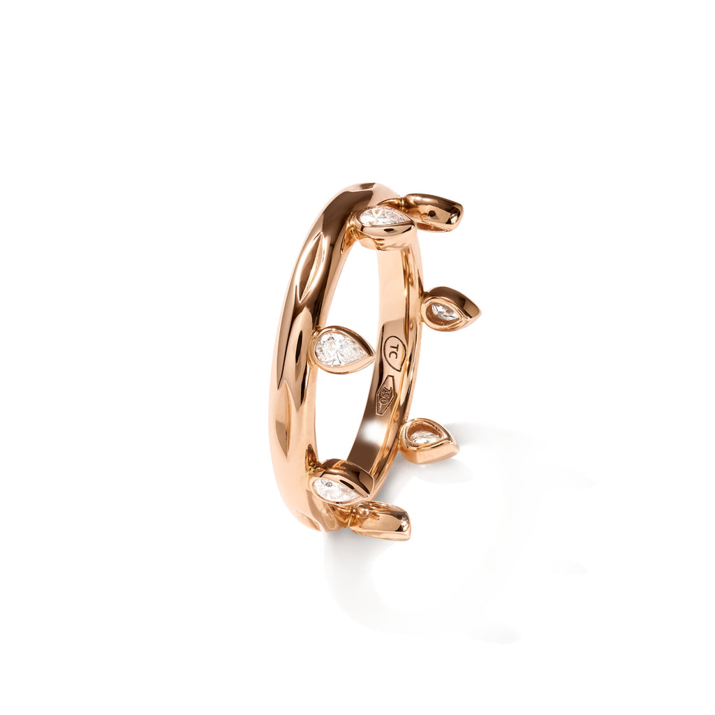 Tamara Comolli GYPSY Crown Drop Cut Ring 'Classic' (R-Gyp-C-Dr-Cl-rg) aus Roségold mit Diamant