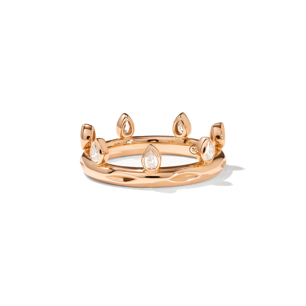 Tamara Comolli GYPSY Crown Drop Cut Ring 'Classic' (R-Gyp-C-Dr-Cl-rg) aus Roségold mit Diamant
