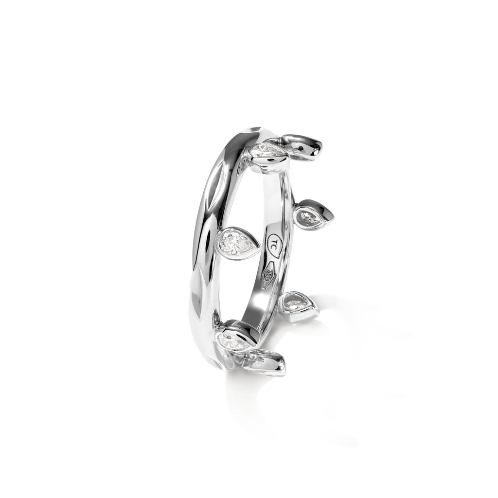Tamara Comolli GYPSY Crown Drop Cut Ring 'Classic' (R-Gyp-C-Dr-Cl-wg) aus Weißgold mit Diamant