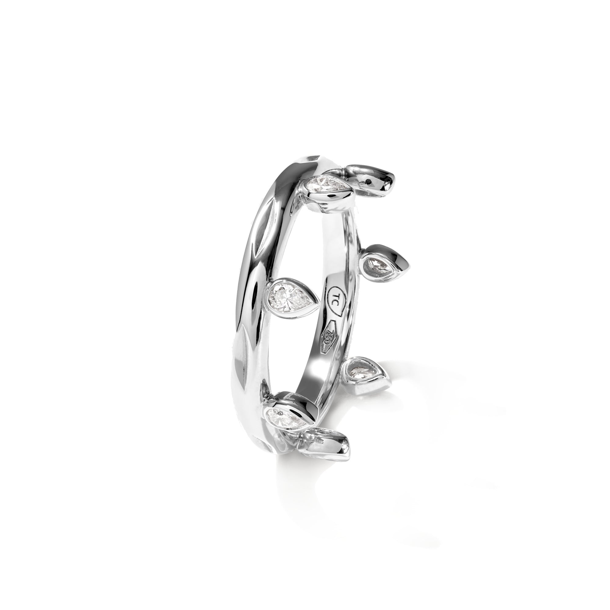 Tamara Comolli GYPSY Crown Drop Cut Ring 'Classic' (R-Gyp-C-Dr-Cl-wg) aus Weißgold mit Diamant