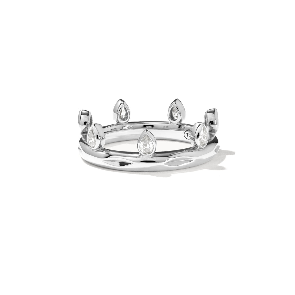 Tamara Comolli GYPSY Crown Drop Cut Ring 'Classic' (R-Gyp-C-Dr-Cl-wg) aus Weißgold mit Diamant