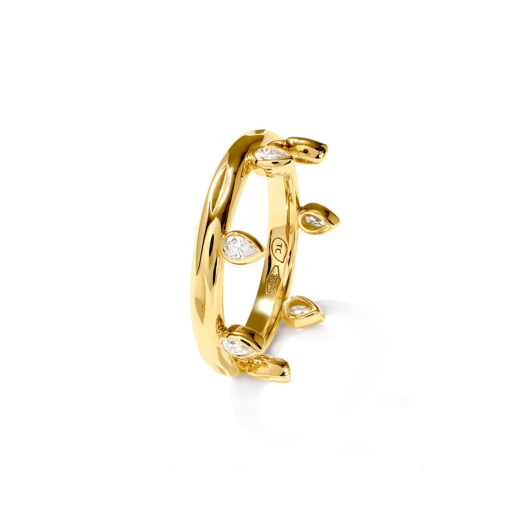 Tamara Comolli GYPSY Crown Drop Cut Ring 'Classic' (R-Gyp-C-Dr-Cl-yg) aus Gelbgold mit Diamant
