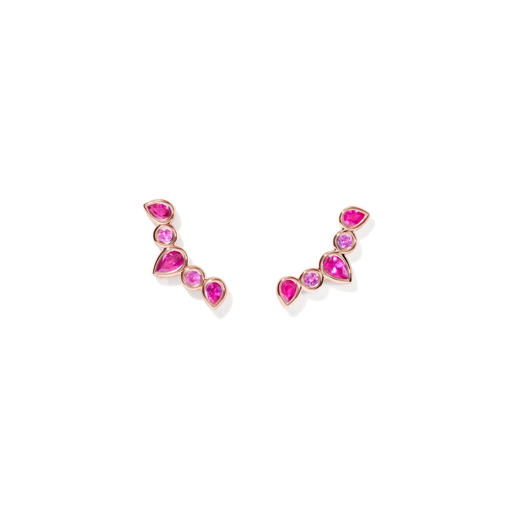 Tamara Comolli GYPSY Ohrringe Crawler 'Blush' (E-Gyp-Cra-Blu-rg) aus Roségold mit Diamant und Saphir