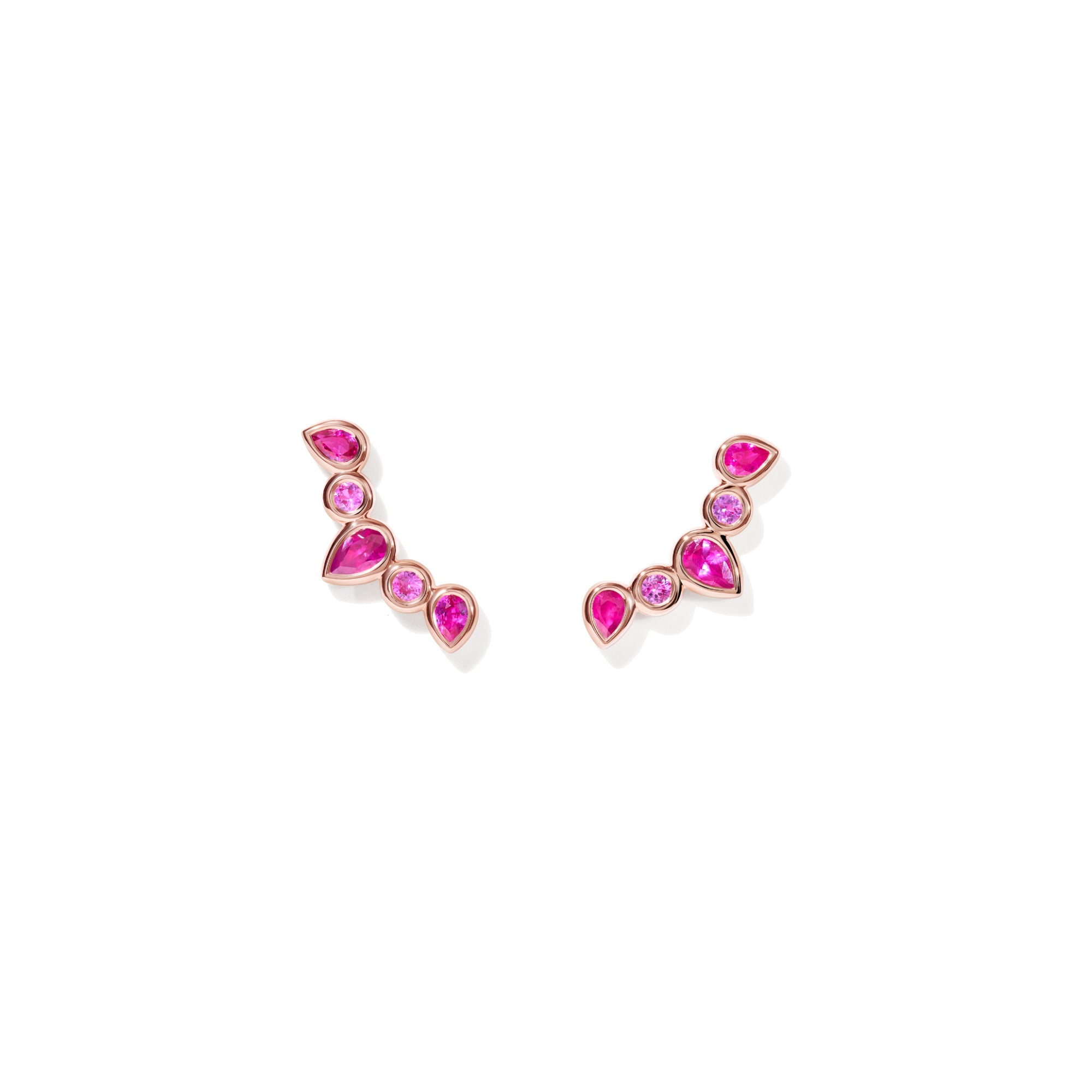 Tamara Comolli GYPSY Ohrringe Crawler 'Blush' (E-Gyp-Cra-Blu-rg) aus Roségold mit Diamant und Saphir