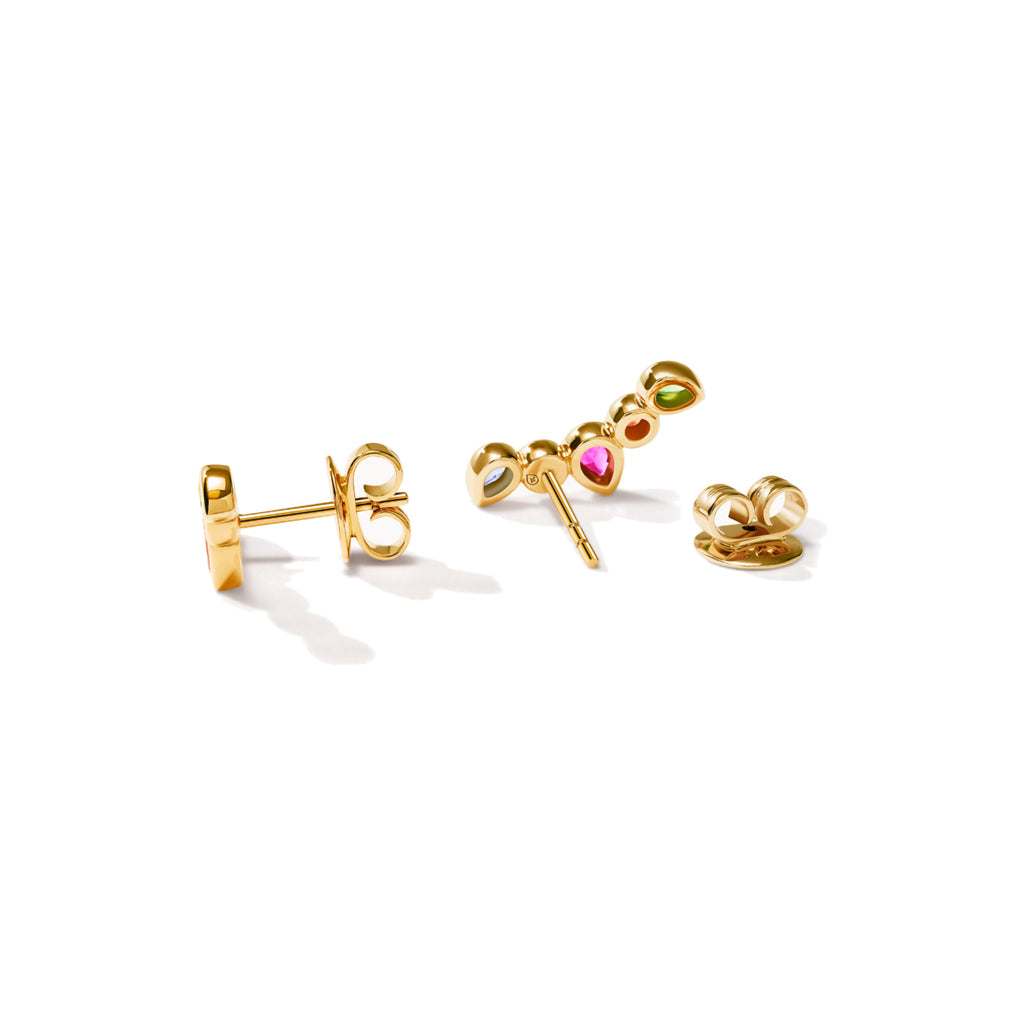 Tamara Comolli GYPSY Ohrringe Crawler 'Candy' (E-Gyp-Cra-Can-yg) aus Gelbgold mit Diamant, Saphir und Tsavorit