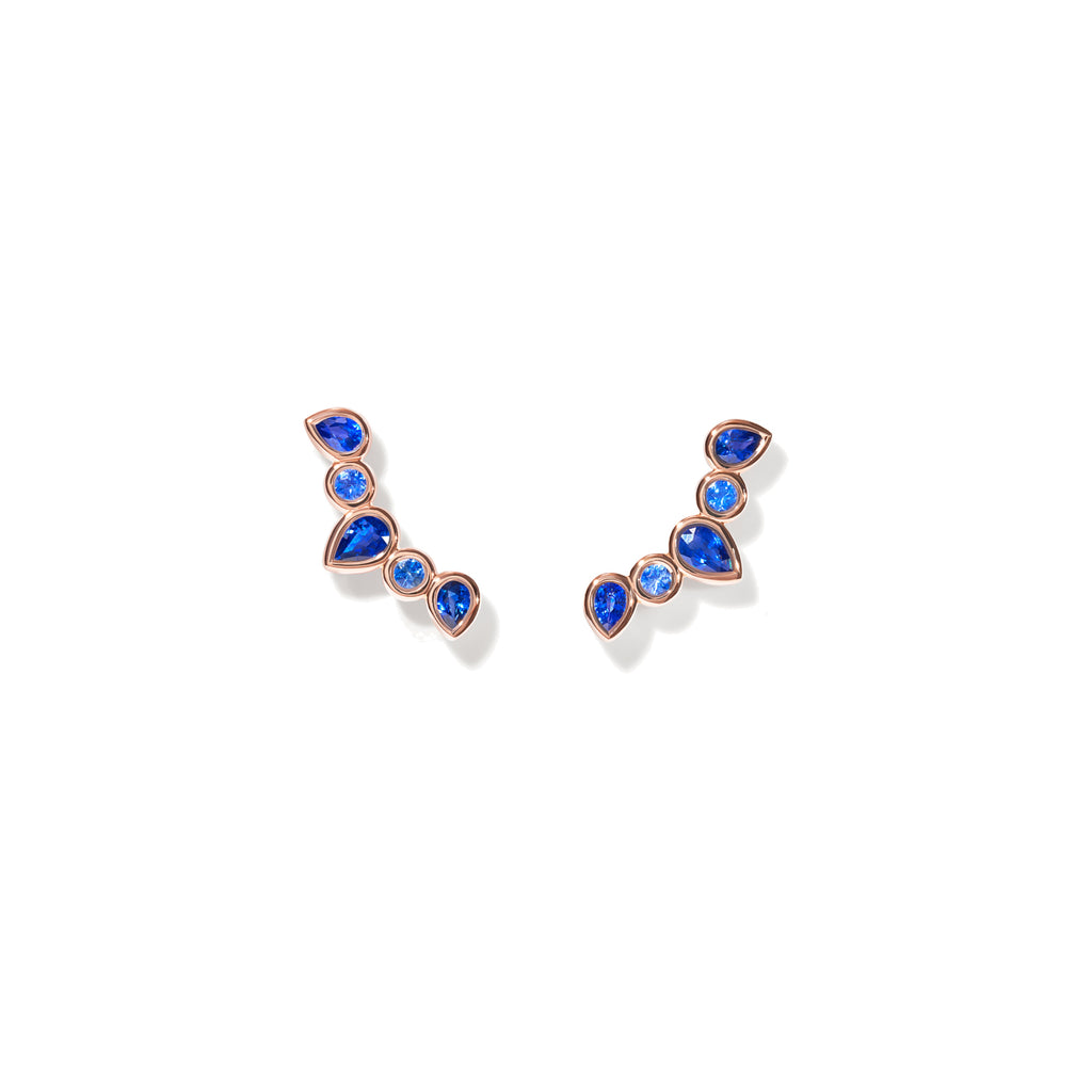 Tamara Comolli GYPSY Ohrringe Crawler 'Ocean' (E-Gyp-Cra-Oce-rg) aus Roségold mit Diamant und Saphir