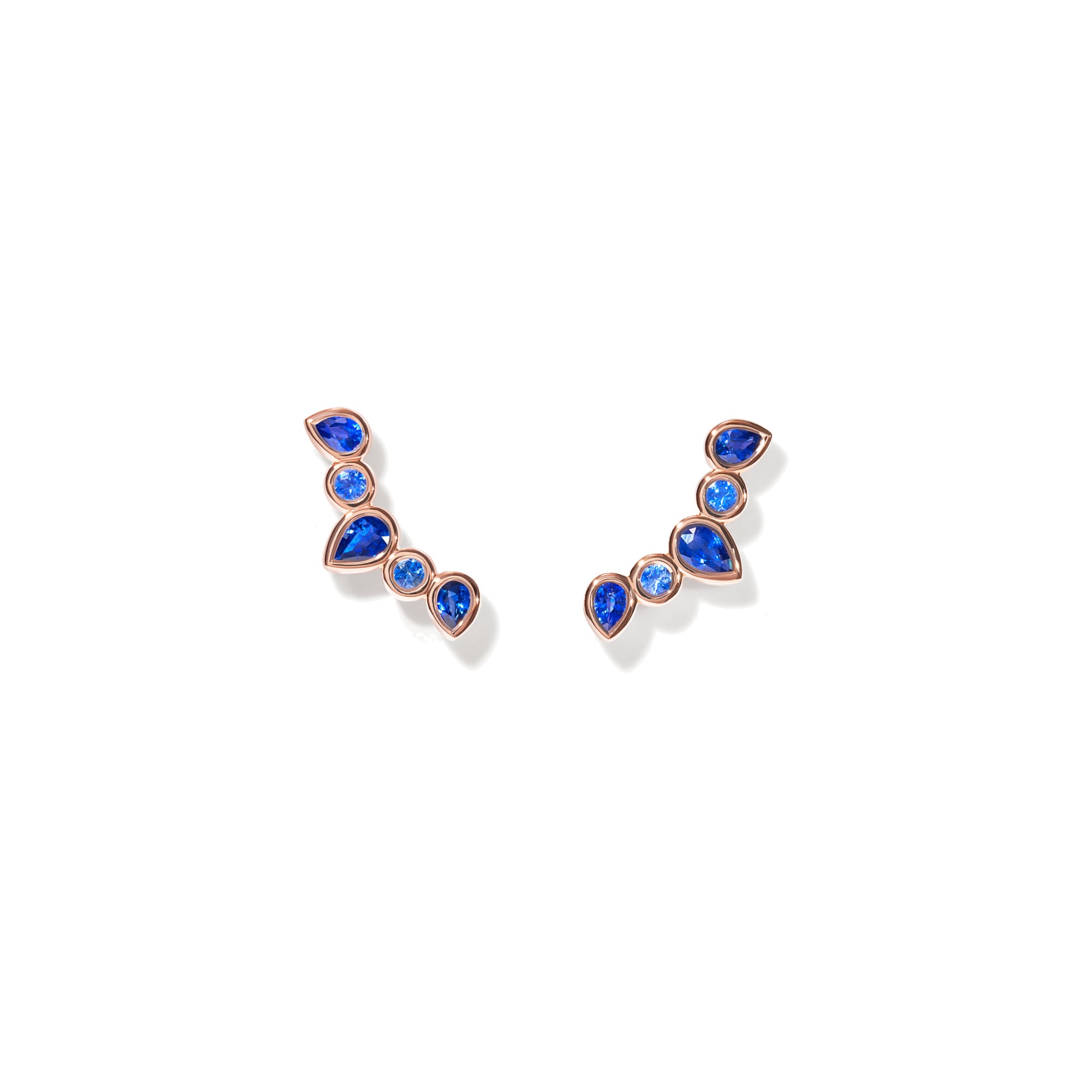 Tamara Comolli GYPSY Ohrringe Crawler 'Ocean' (E-Gyp-Cra-Oce-rg) aus Roségold mit Diamant und Saphir