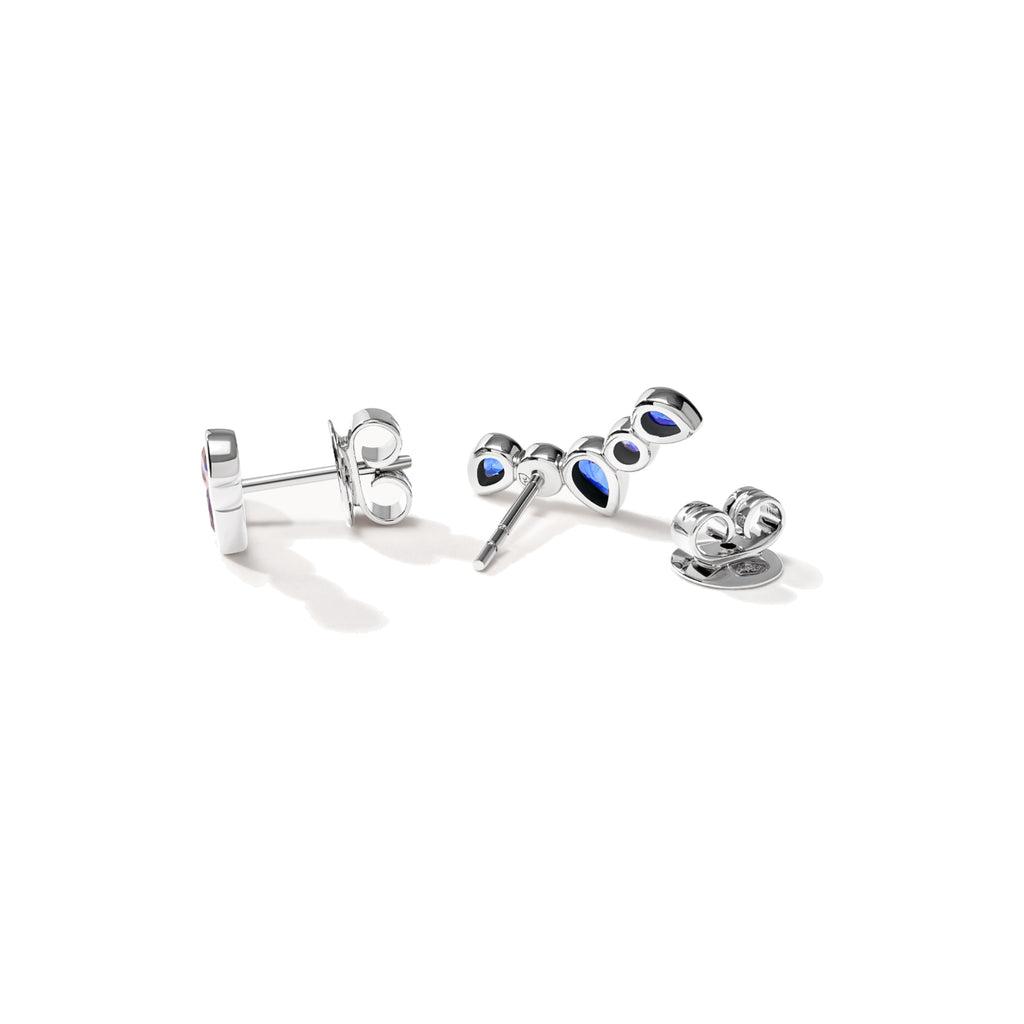 Tamara Comolli GYPSY Ohrringe Crawler 'Ocean' (E-Gyp-Cra-Oce-wg) aus Weißgold mit Diamant und Saphir