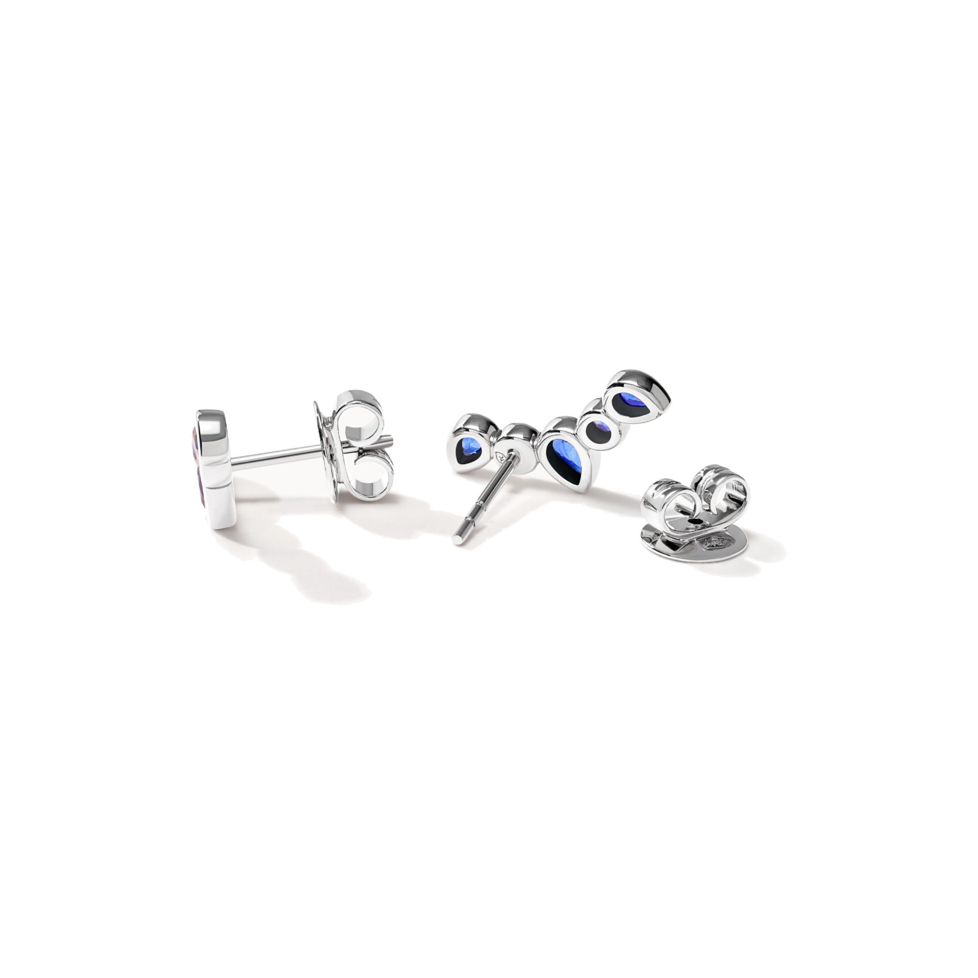 Tamara Comolli GYPSY Ohrringe Crawler 'Ocean' (E-Gyp-Cra-Oce-wg) aus Weißgold mit Diamant und Saphir