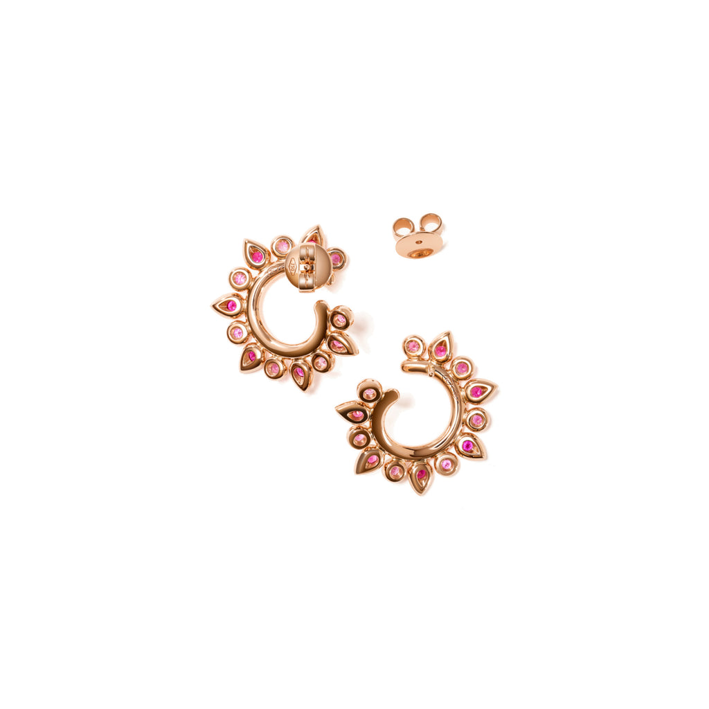 Tamara Comolli GYPSY Ohrringe Creole Sun 'Blush' (E-Gyp-HoSun-Blu-rg) aus Roségold mit Diamant und Saphir