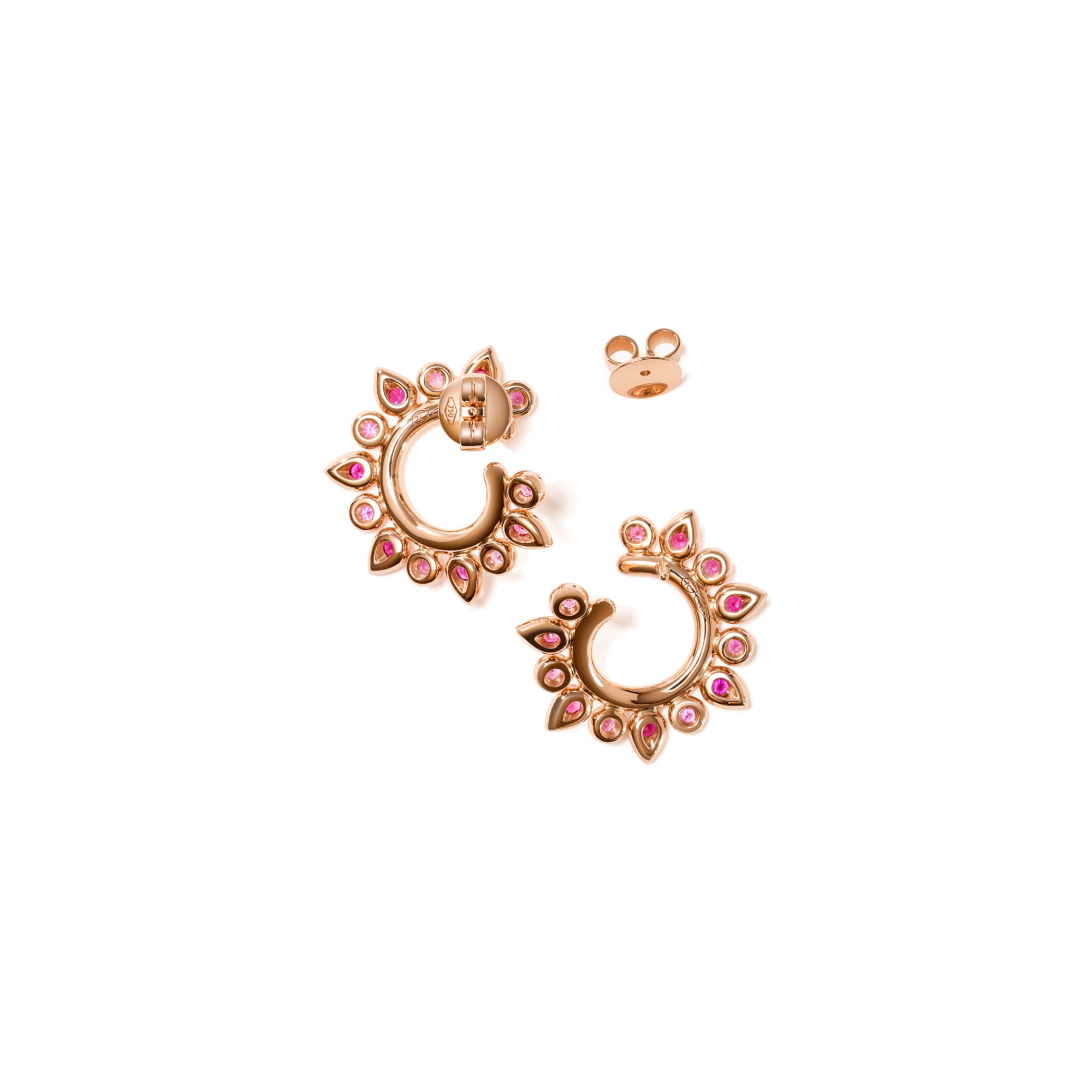 Tamara Comolli GYPSY Ohrringe Creole Sun 'Blush' (E-Gyp-HoSun-Blu-rg) aus Roségold mit Diamant und Saphir