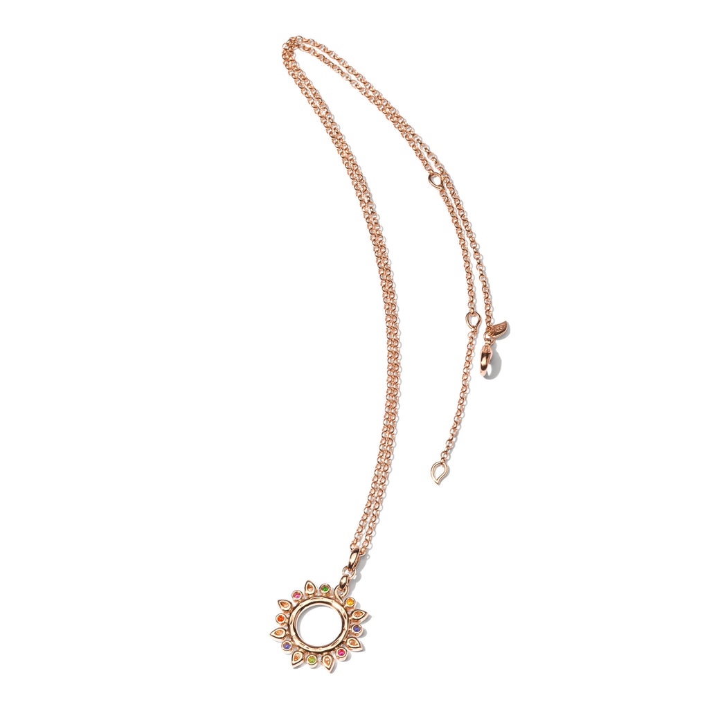 Tamara Comolli GYPSY Sun Anhänger 'Candy' Small (P-Gyp-Can-rg) aus Roségold mit Diamant, Saphir und Tsavorit