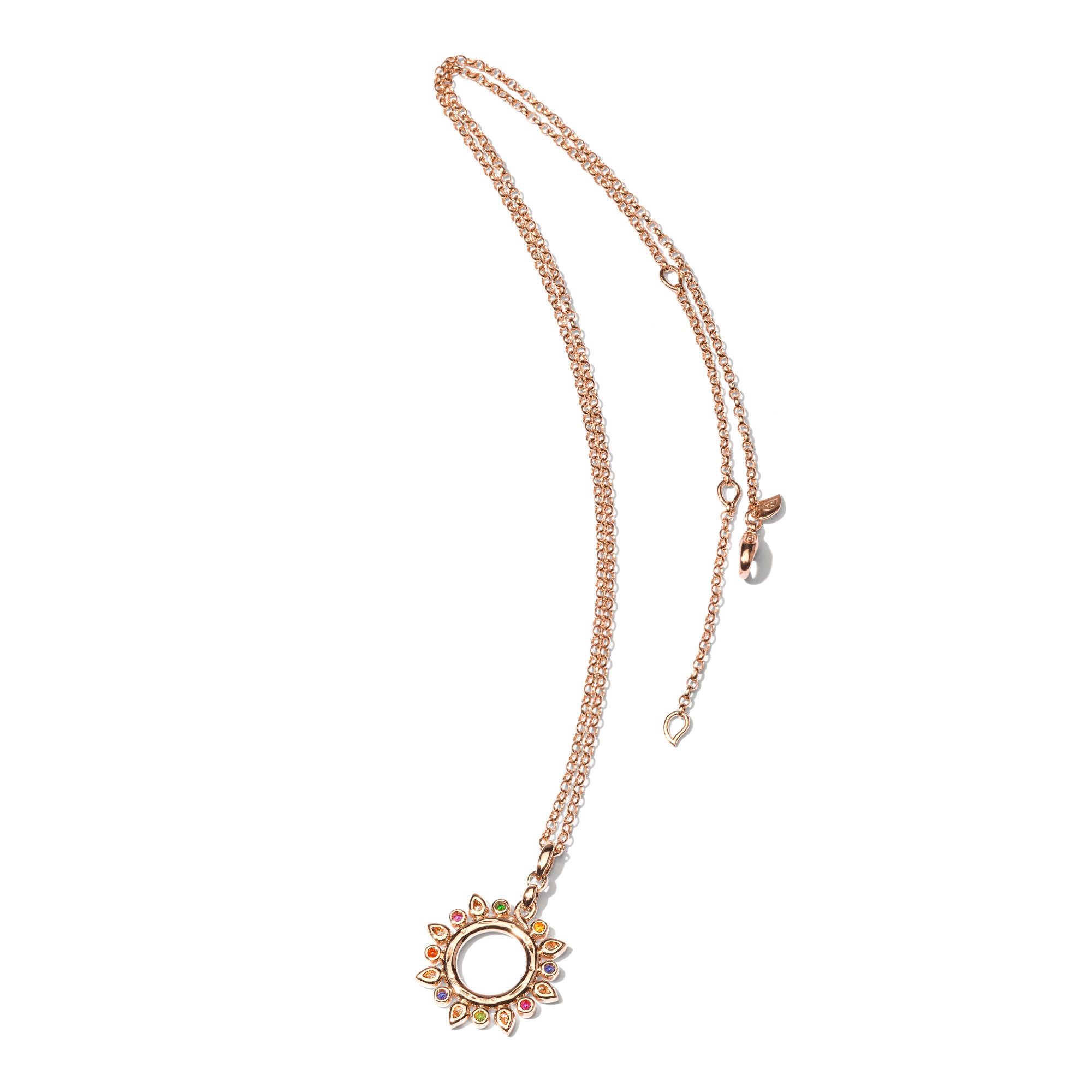 Tamara Comolli GYPSY Sun Anhänger 'Candy' Small (P-Gyp-Can-rg) aus Roségold mit Diamant, Saphir und Tsavorit