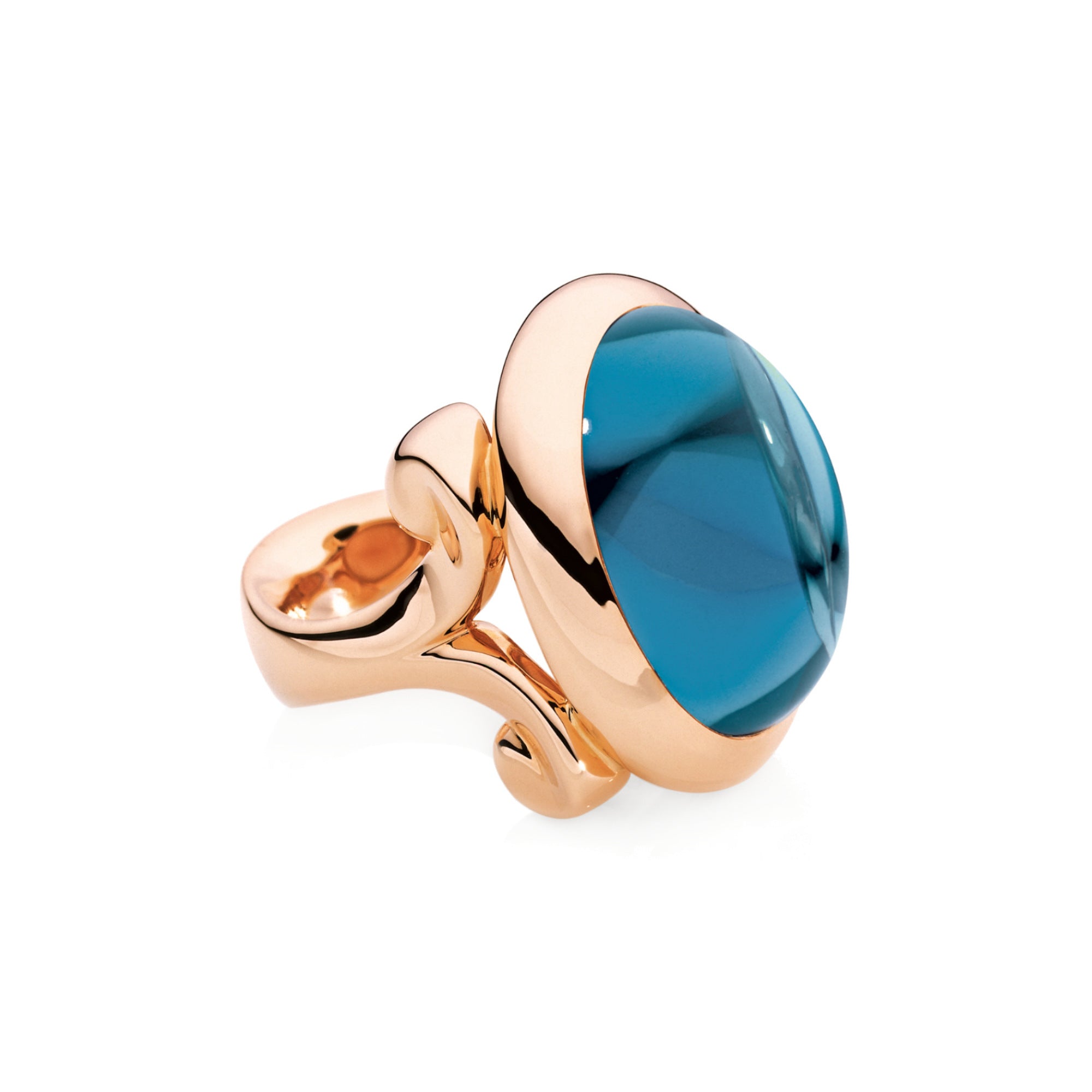 Tamara Comolli HIPPIE GLAM Ring Large (R-HG-l-ToLo-rg) aus Roségold mit Topas