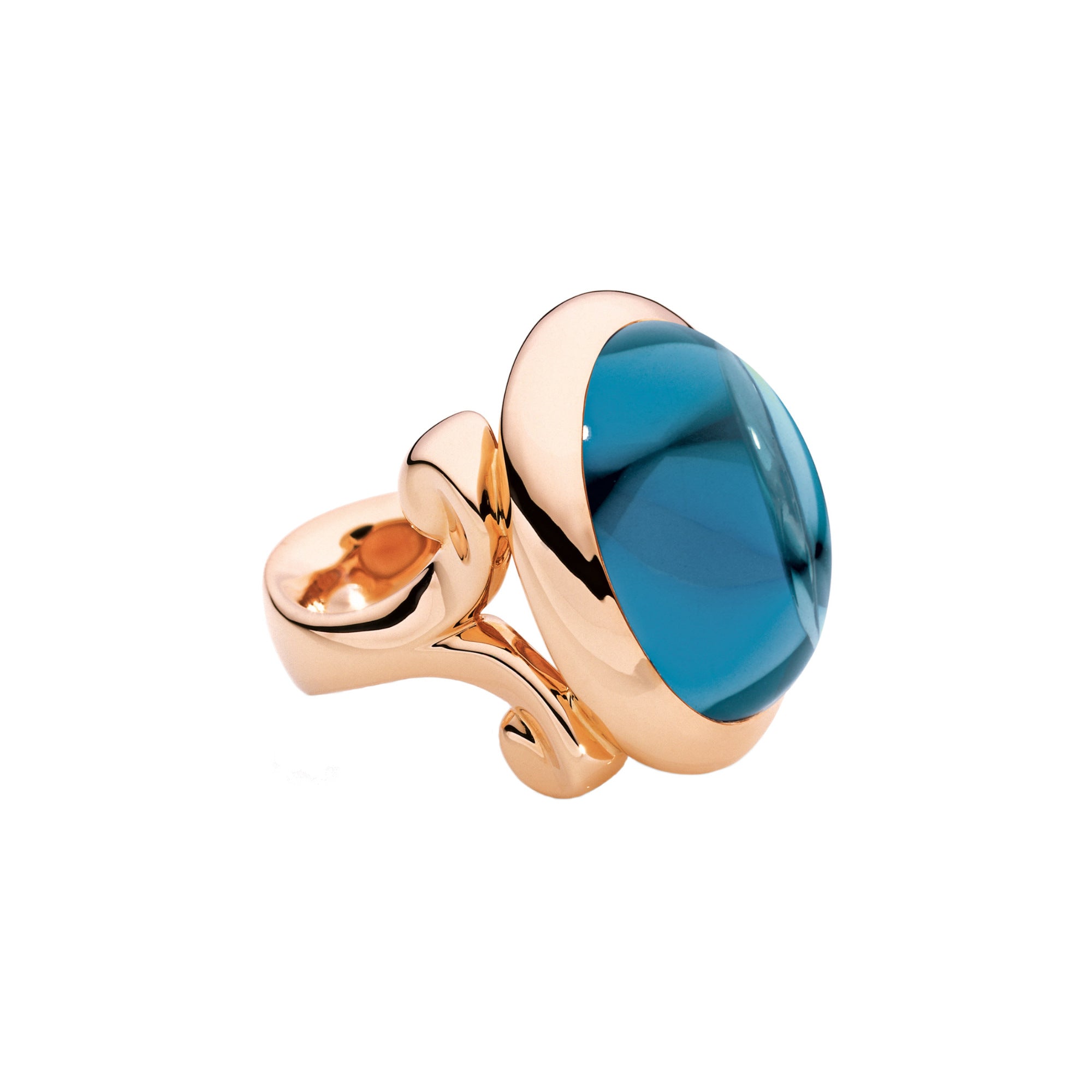 Tamara Comolli HIPPIE GLAM Ring Small (R-HG-s-ToLo-rg) aus Roségold mit Topas