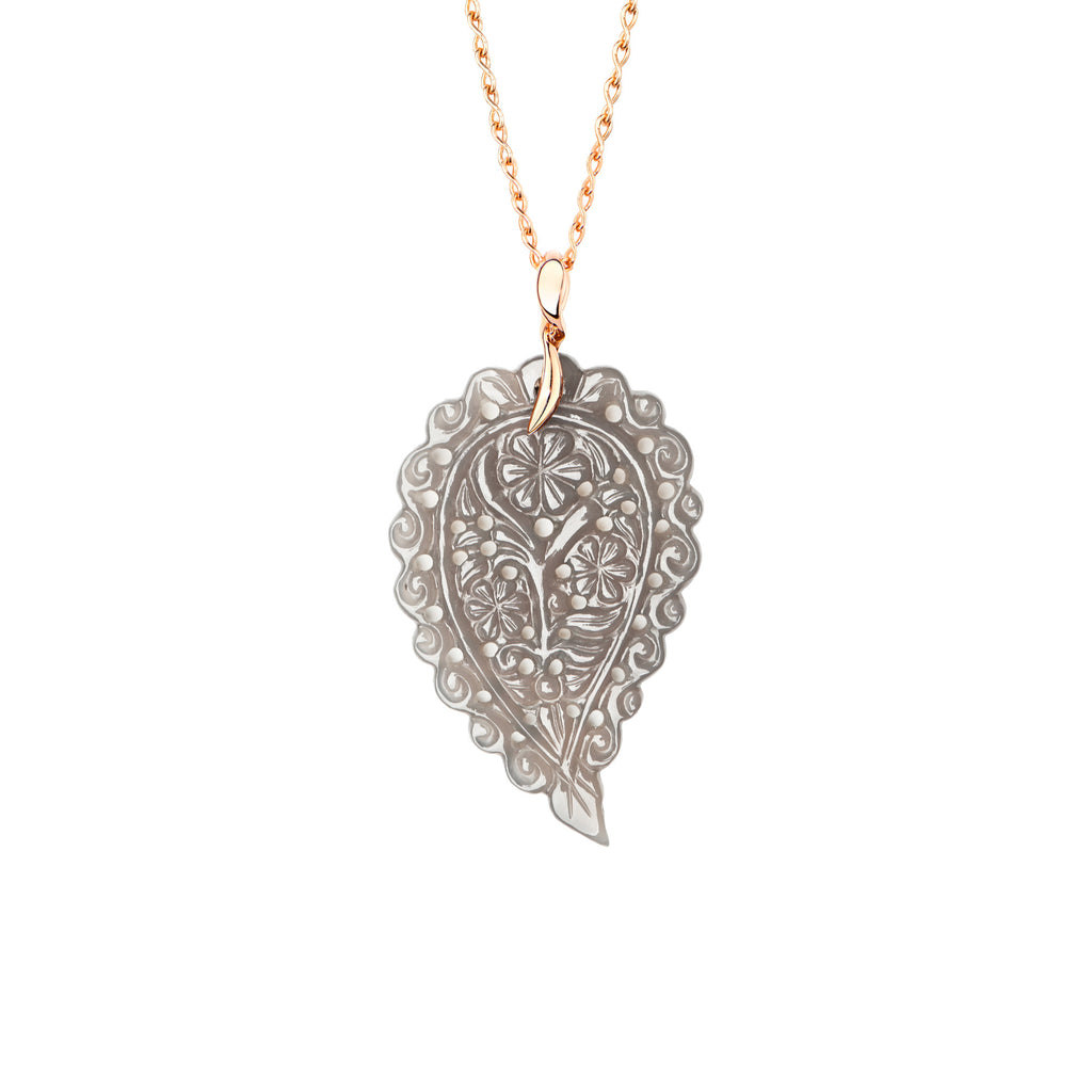 Tamara Comolli INDIA Anhänger mit Chalcedon Large (P-IND-l-Gre-rg) aus Roségold mit Chalcedon