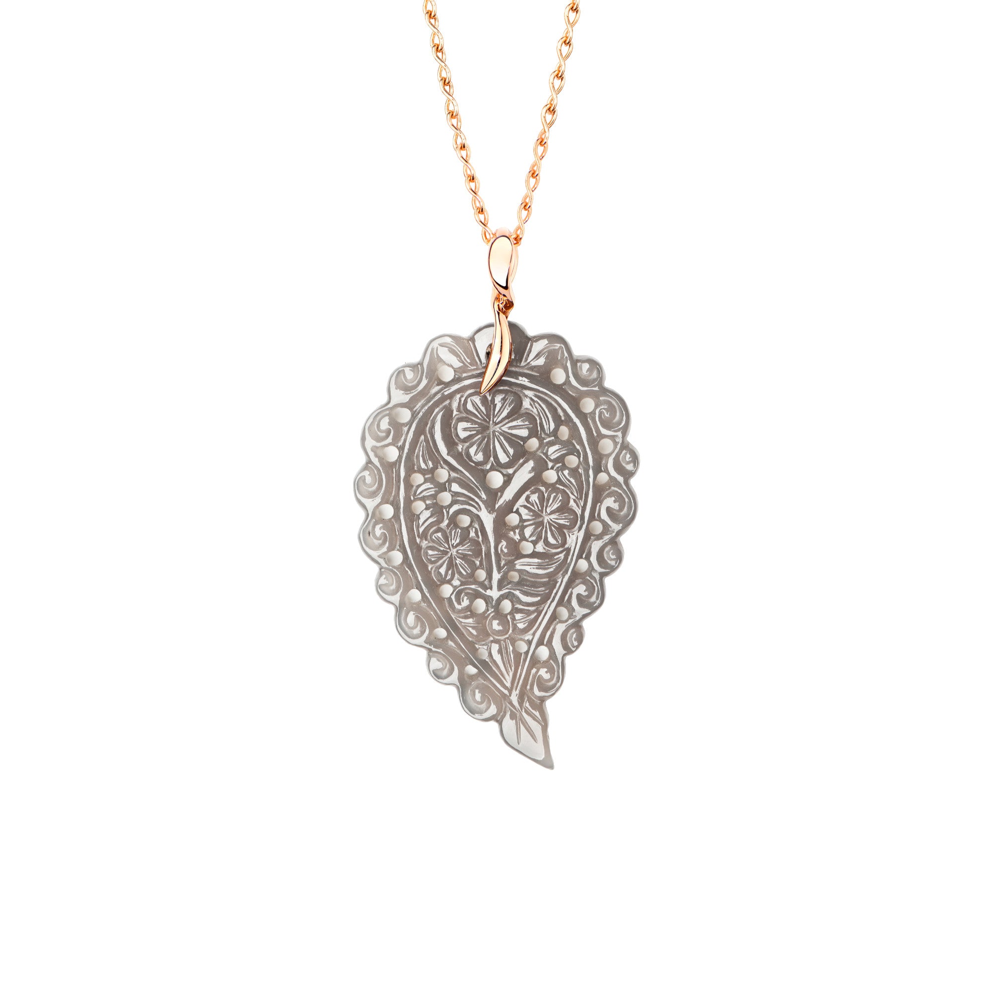 Tamara Comolli INDIA Anhänger mit Chalcedon Large (P-IND-l-Gre-rg) aus Roségold mit Chalcedon