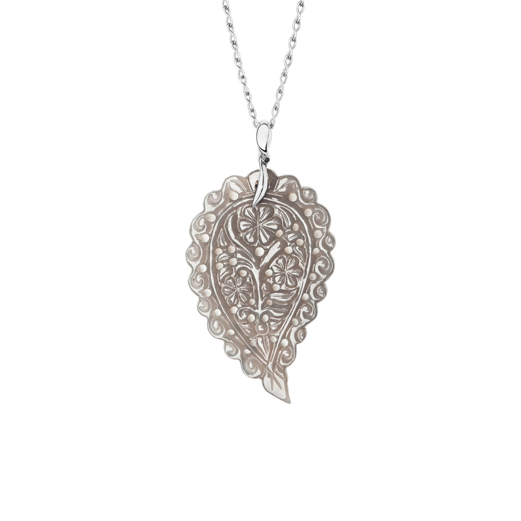 Tamara Comolli INDIA Anhänger mit Chalcedon Large (P-IND-l-Gre-wg) aus Weißgold mit Chalcedon