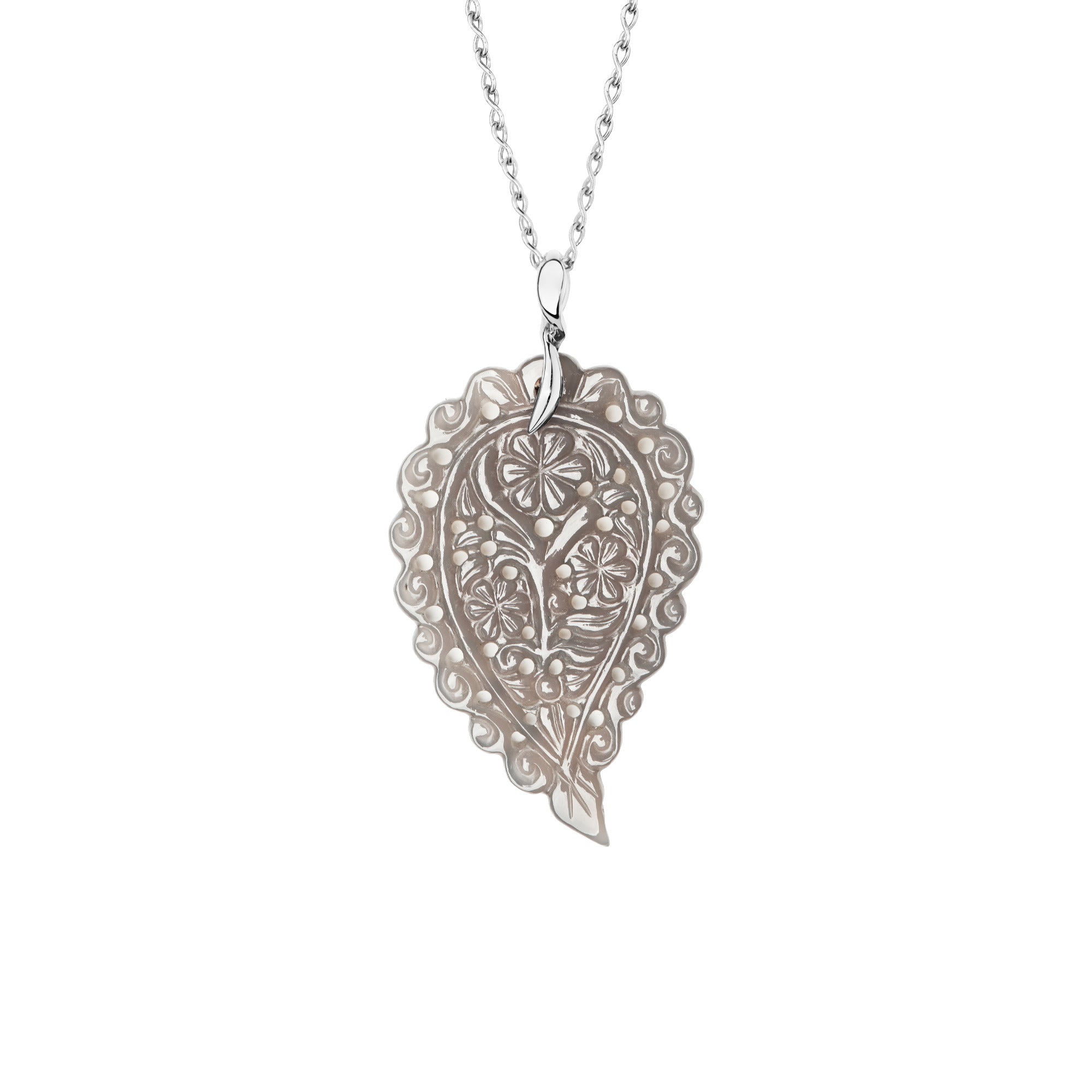 Tamara Comolli INDIA Anhänger mit Chalcedon Large (P-IND-l-Gre-wg) aus Weißgold mit Chalcedon