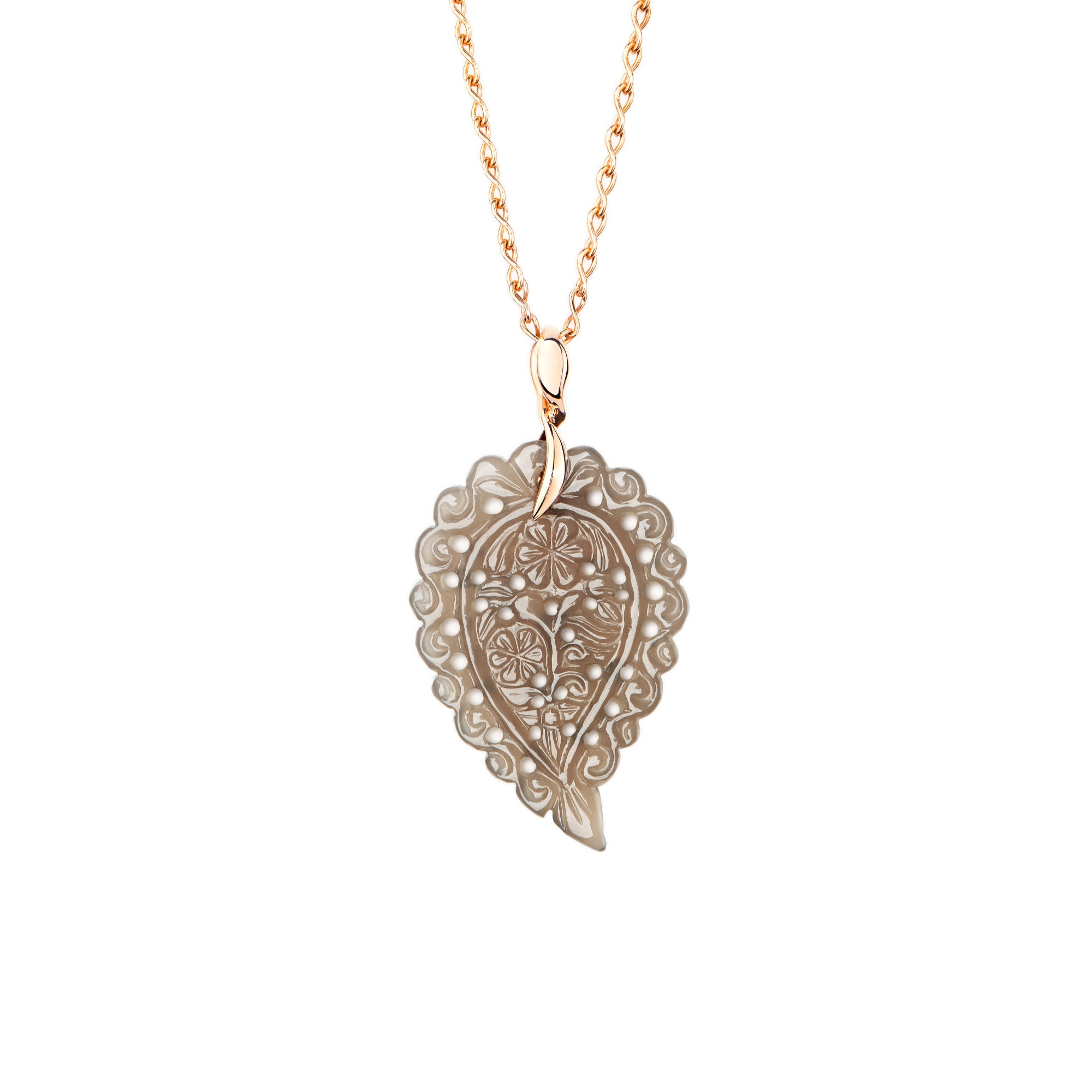 Tamara Comolli INDIA Anhänger mit Chalcedon Medium (P-IND-m-Gre-rg) aus Roségold mit Chalcedon