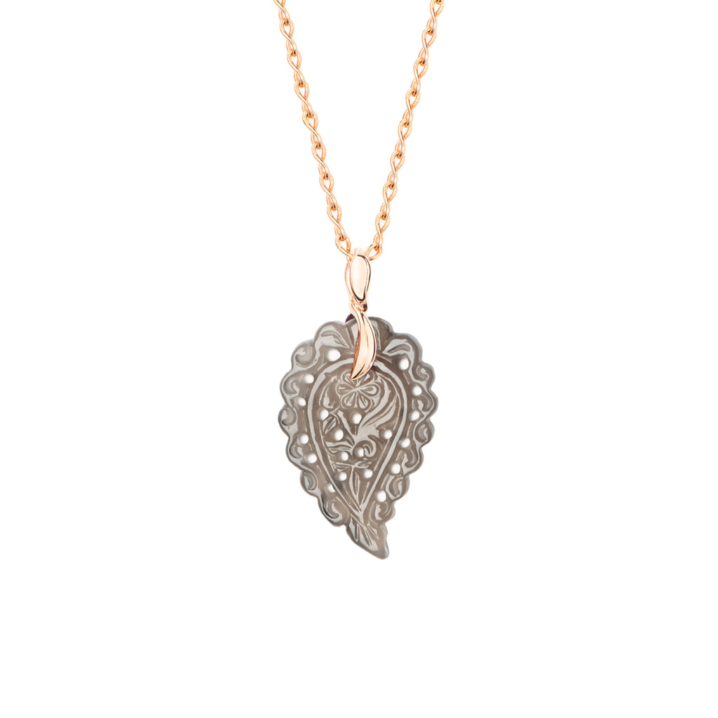 Tamara Comolli INDIA Anhänger mit Chalcedon Small (P-IND-s-Gre-rg) aus Roségold mit Chalcedon