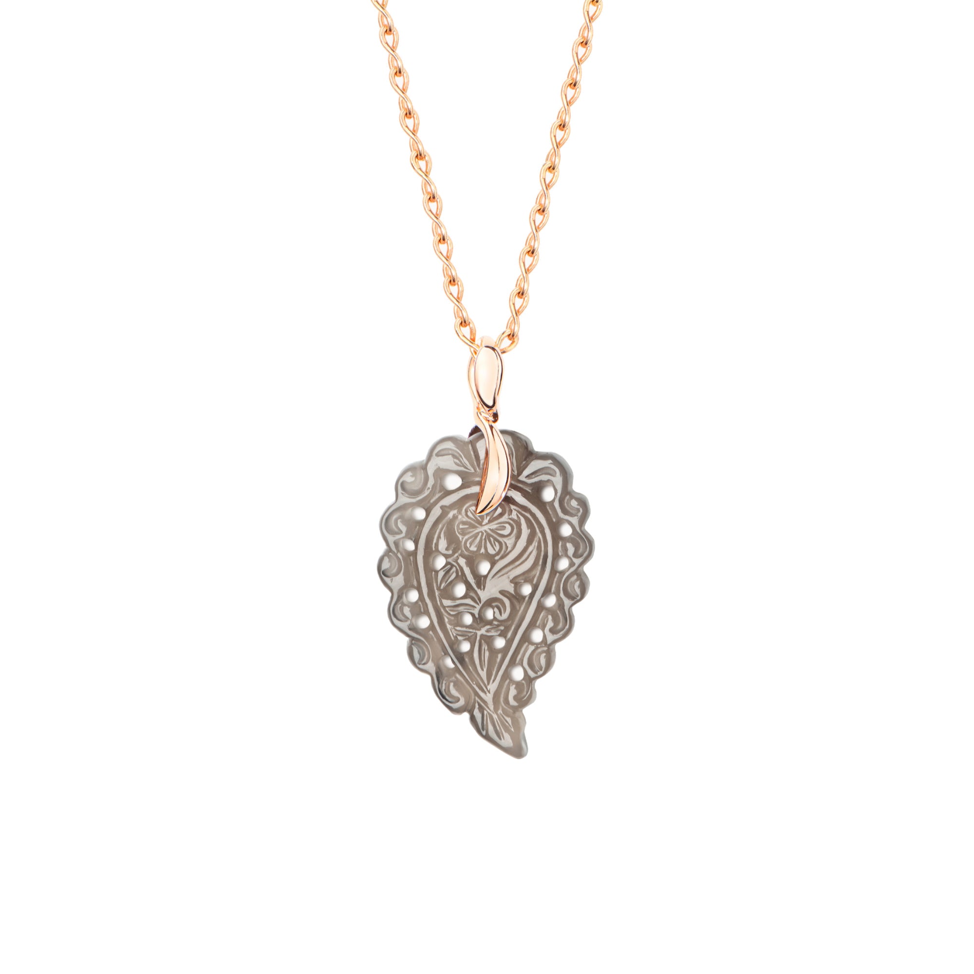 Tamara Comolli INDIA Anhänger mit Chalcedon Small (P-IND-s-Gre-rg) aus Roségold mit Chalcedon