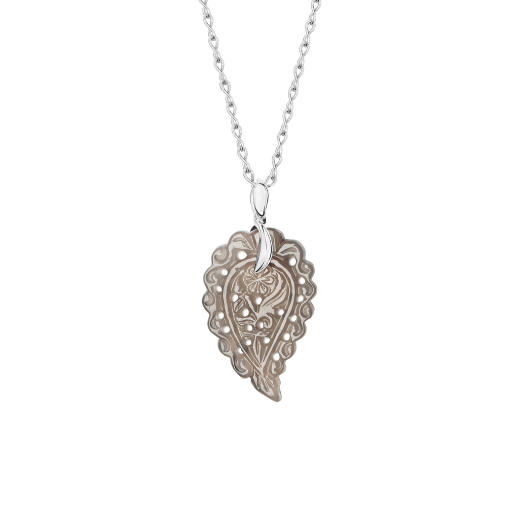 Tamara Comolli INDIA Anhänger mit Chalcedon Small (P-IND-s-Gre-wg) aus Weißgold mit Chalcedon