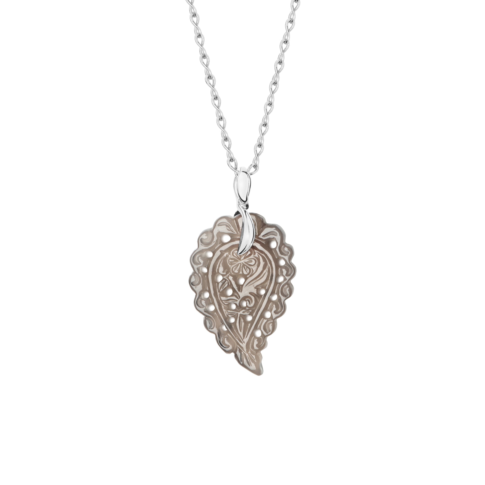 Tamara Comolli INDIA Anhänger mit Chalcedon Small (P-IND-s-Gre-wg) aus Weißgold mit Chalcedon