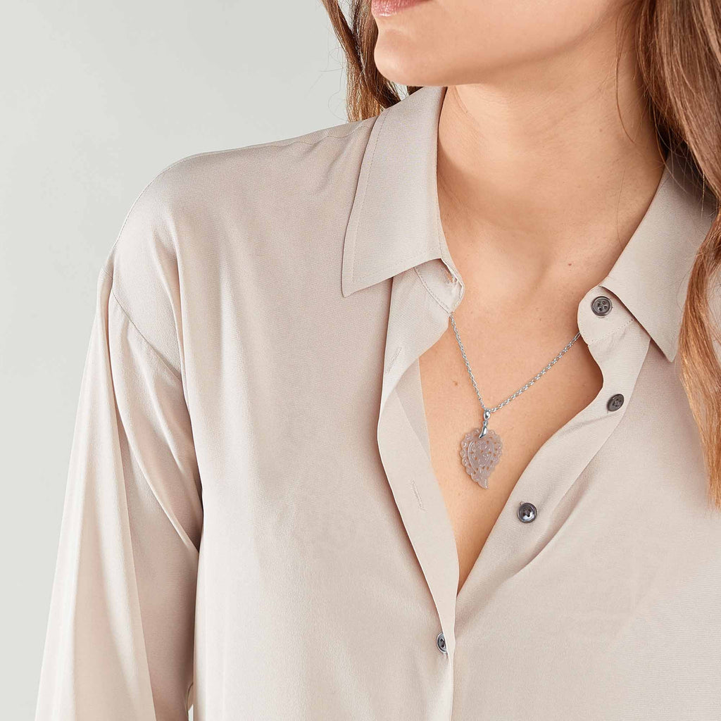 Tamara Comolli INDIA Anhänger mit Chalcedon Small (P-IND-s-Gre-wg) aus Weißgold mit Chalcedon