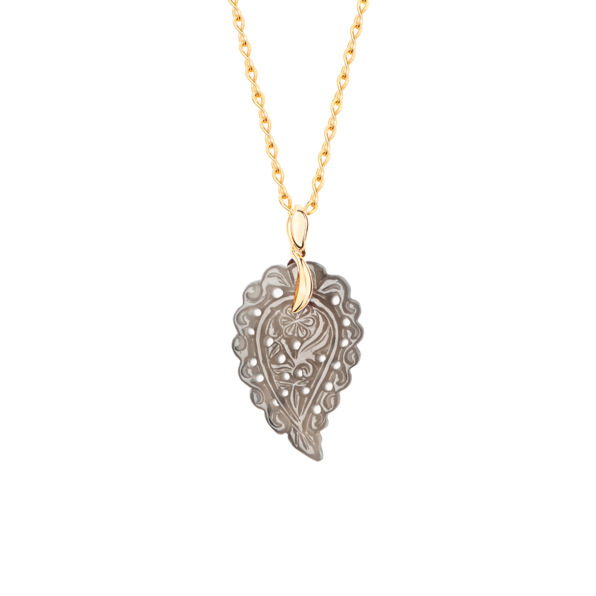 Tamara Comolli INDIA Anhänger mit Chalcedon Small (P-IND-s-Gre-yg) aus Gelbgold mit Chalcedon