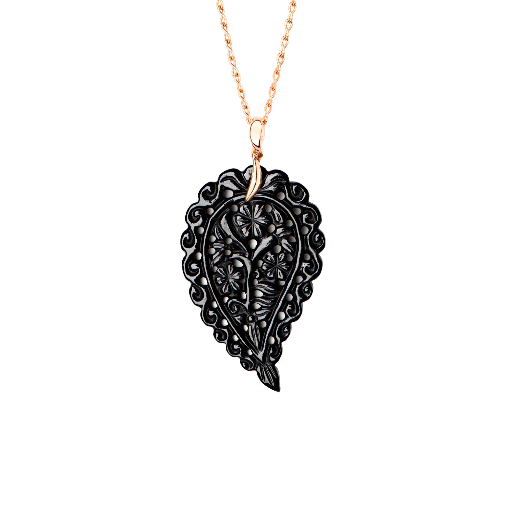 Tamara Comolli INDIA Anhänger mit Onyx Large (P-IND-l-Bla-rg) aus Roségold mit Onyx