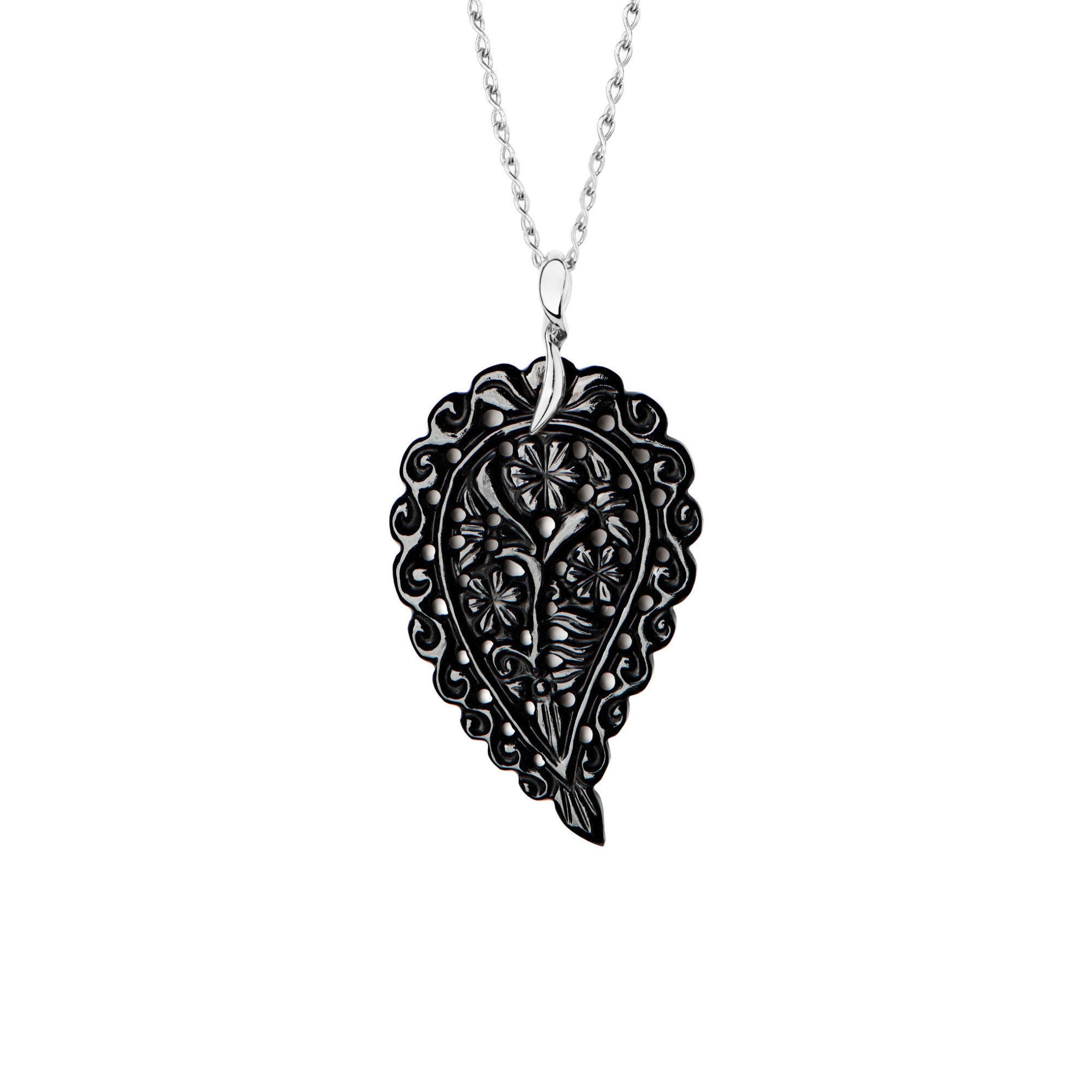 Tamara Comolli INDIA Anhänger mit Onyx Large (P-IND-l-Bla-wg) aus Weißgold mit Onyx