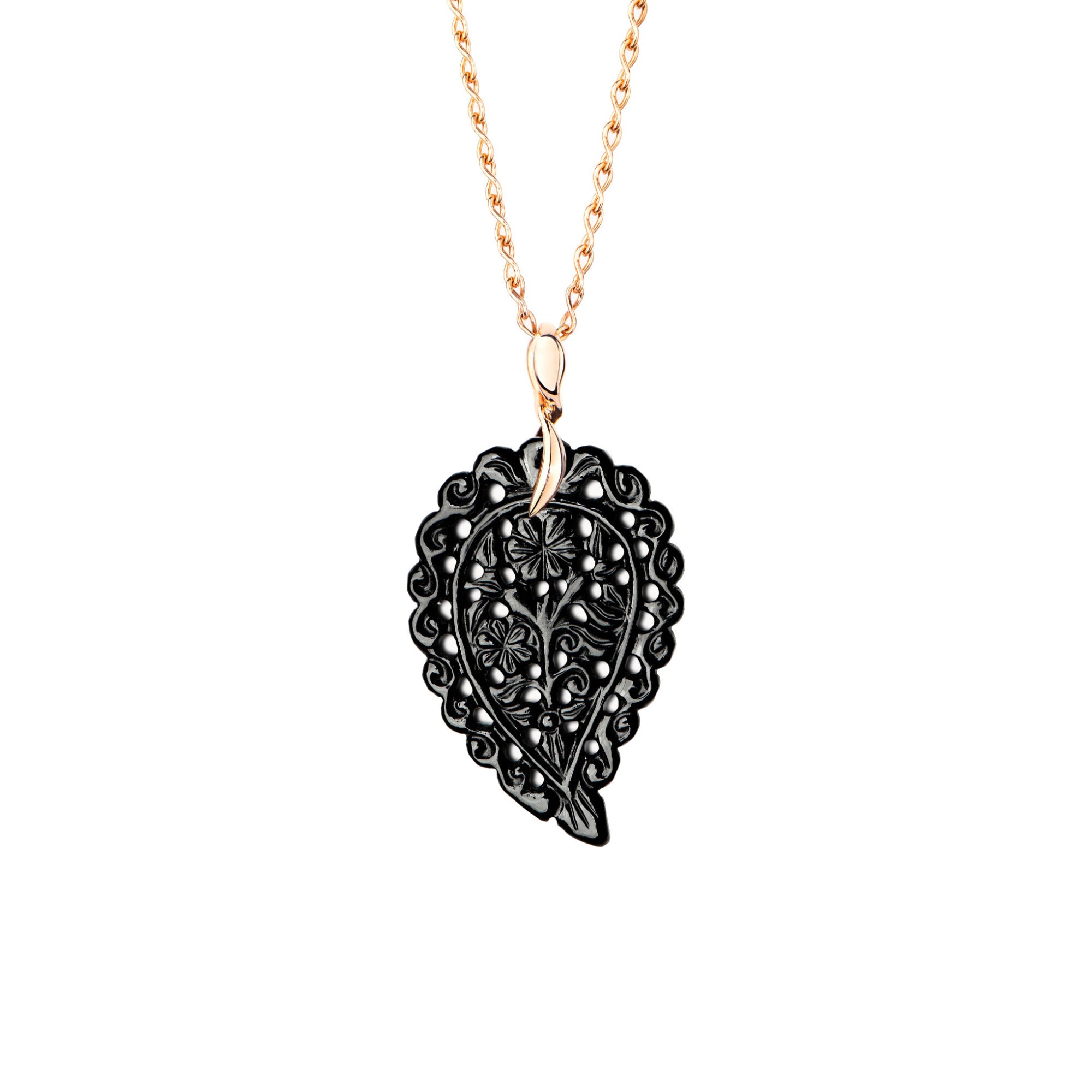 Tamara Comolli INDIA Anhänger mit Onyx Medium (P-IND-m-Bla-rg) aus Roségold mit Onyx
