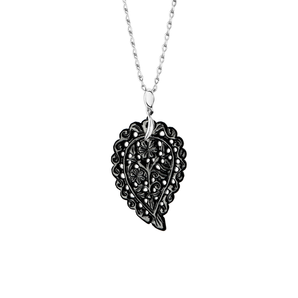 Tamara Comolli INDIA Anhänger mit Onyx Medium (P-IND-m-Bla-wg) aus Weißgold mit Onyx