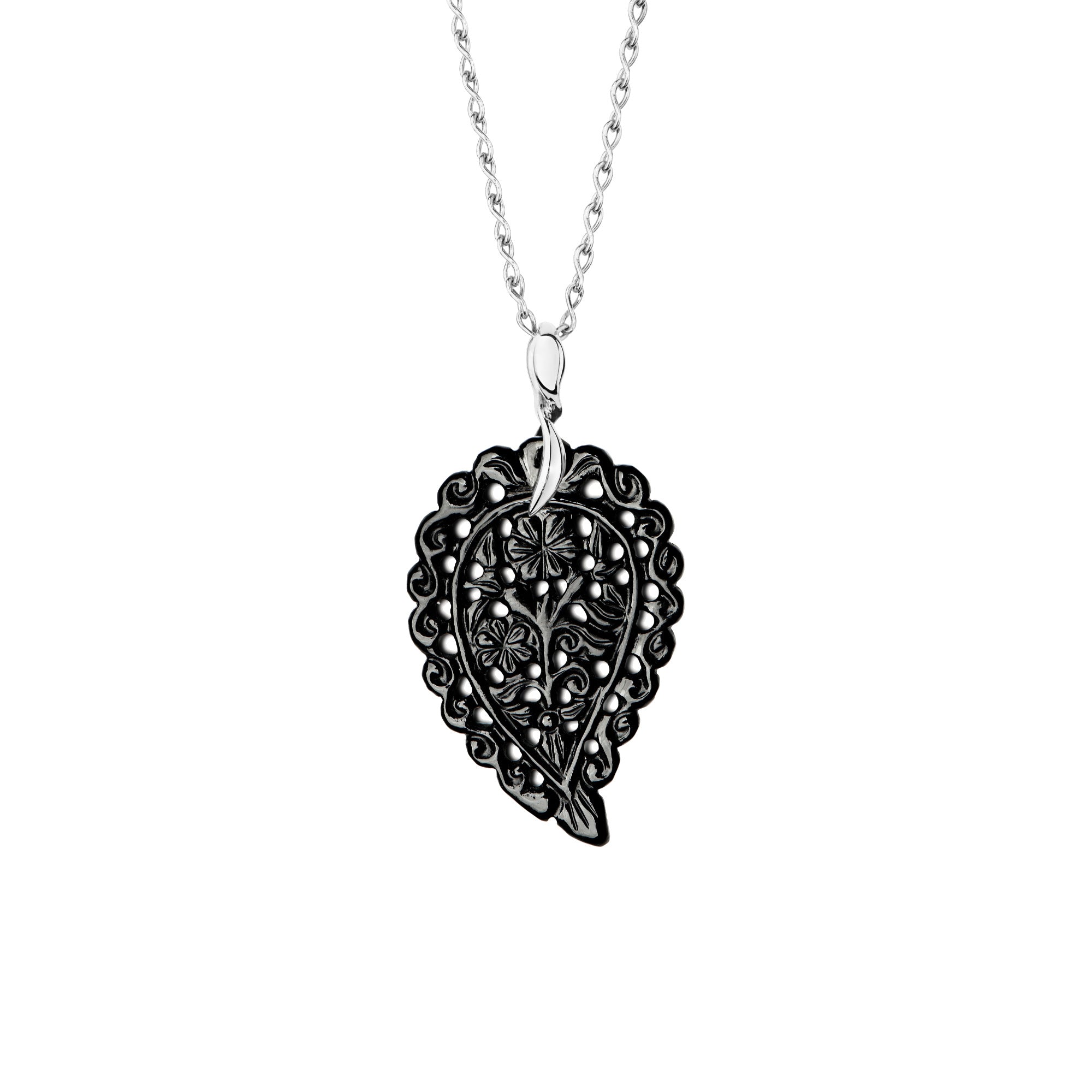 Tamara Comolli INDIA Anhänger mit Onyx Medium (P-IND-m-Bla-wg) aus Weißgold mit Onyx