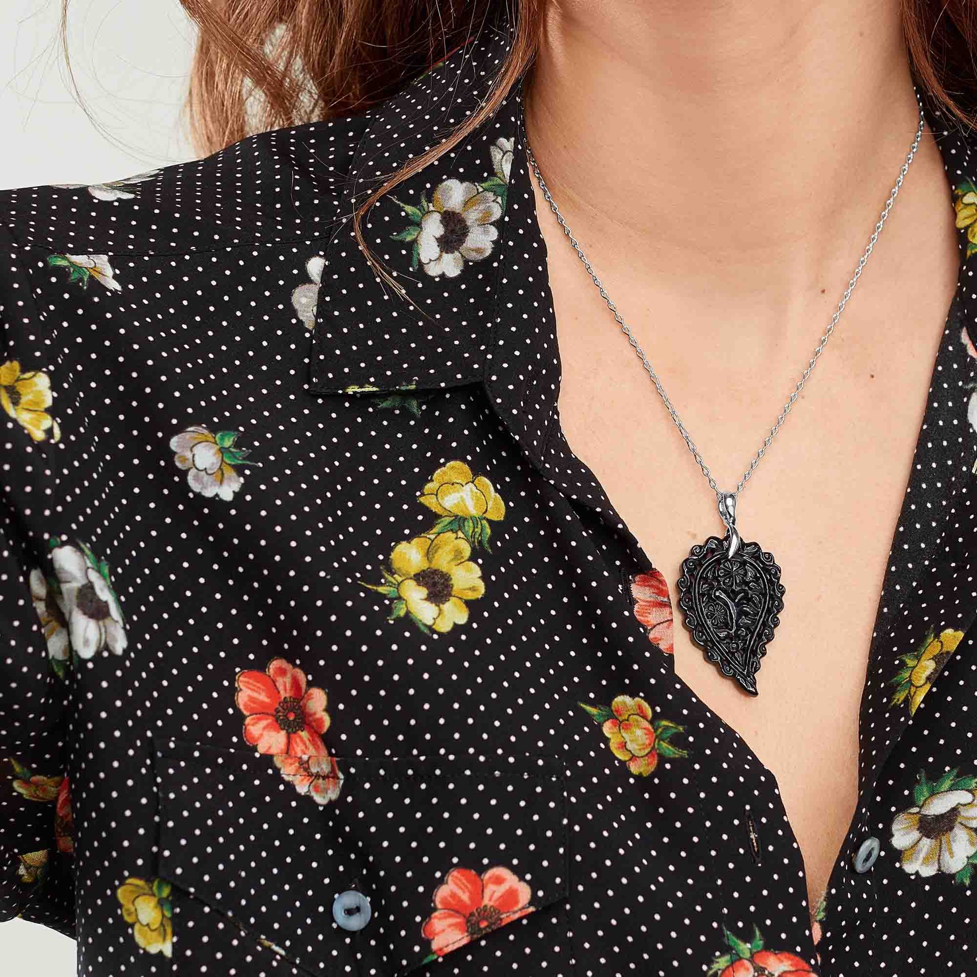 Tamara Comolli INDIA Anhänger mit Onyx Medium (P-IND-m-Bla-wg) aus Weißgold mit Onyx