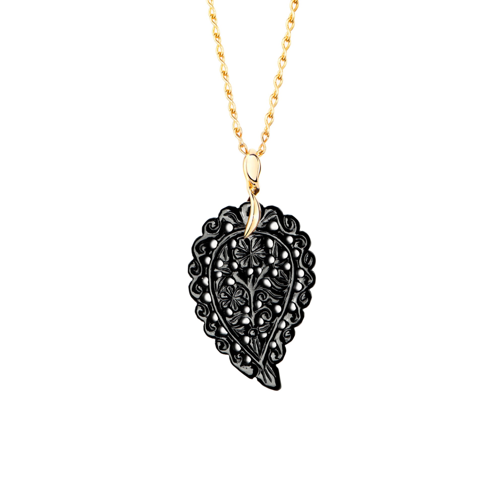 Tamara Comolli INDIA Anhänger mit Onyx Medium (P-IND-m-Bla-yg) aus Gelbgold mit Onyx