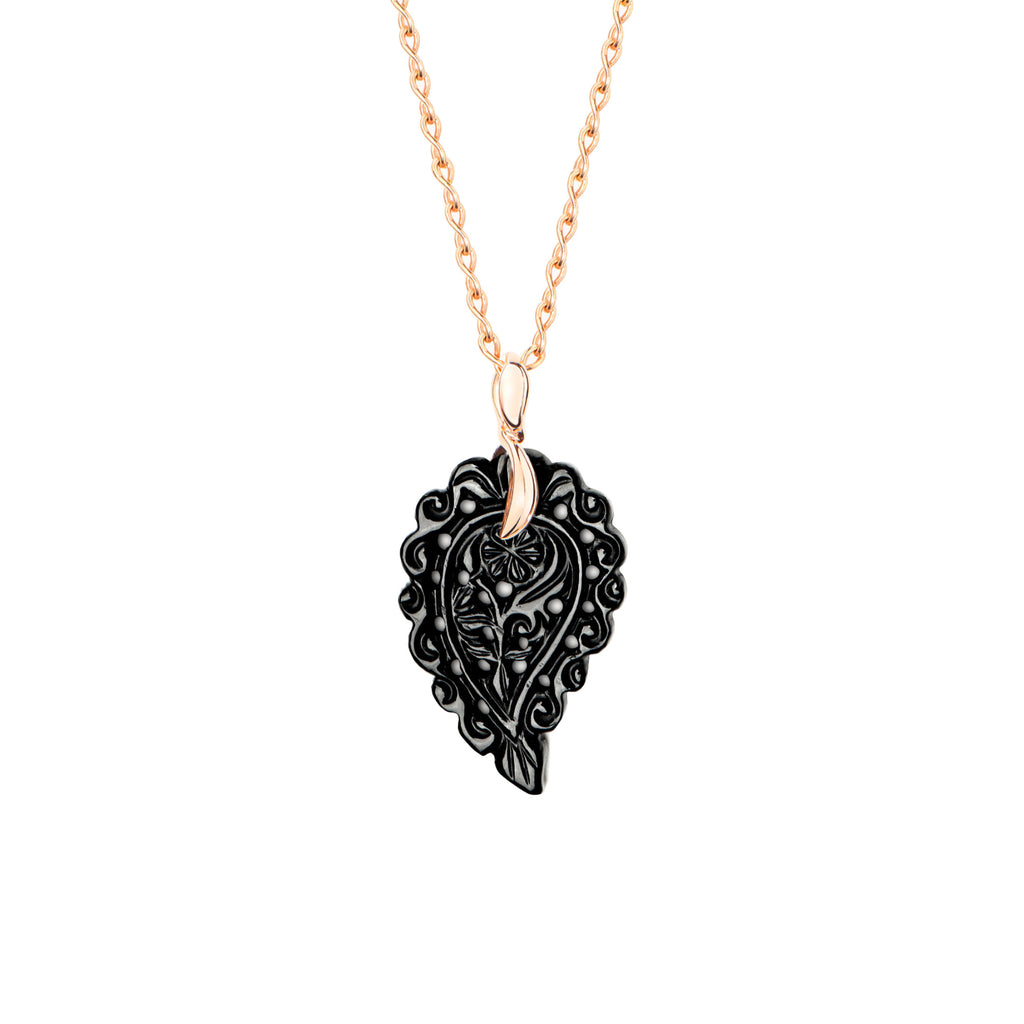 Tamara Comolli INDIA Anhänger mit Onyx Small (P-IND-s-Bla-rg) aus Roségold mit Onyx