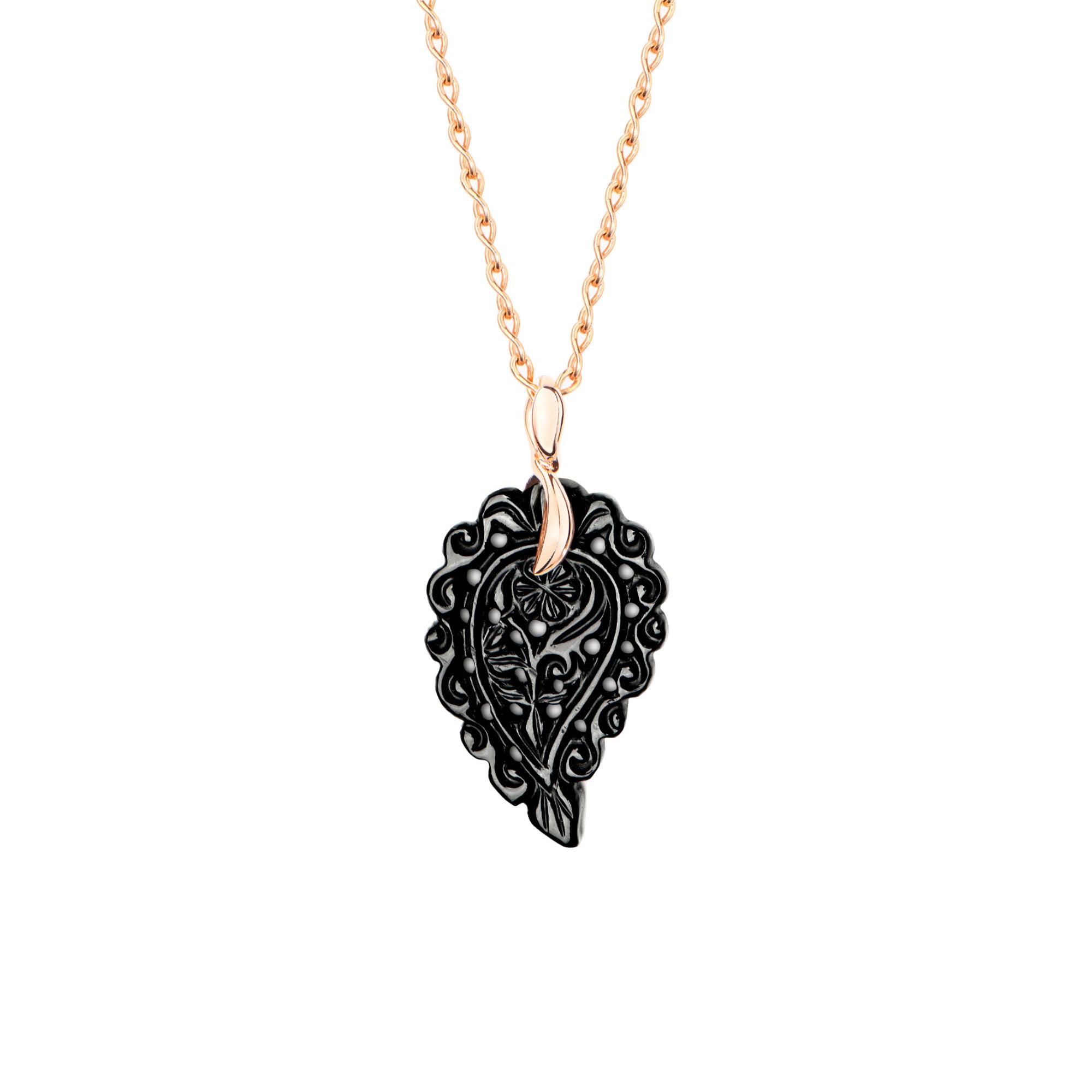 Tamara Comolli INDIA Anhänger mit Onyx Small (P-IND-s-Bla-rg) aus Roségold mit Onyx