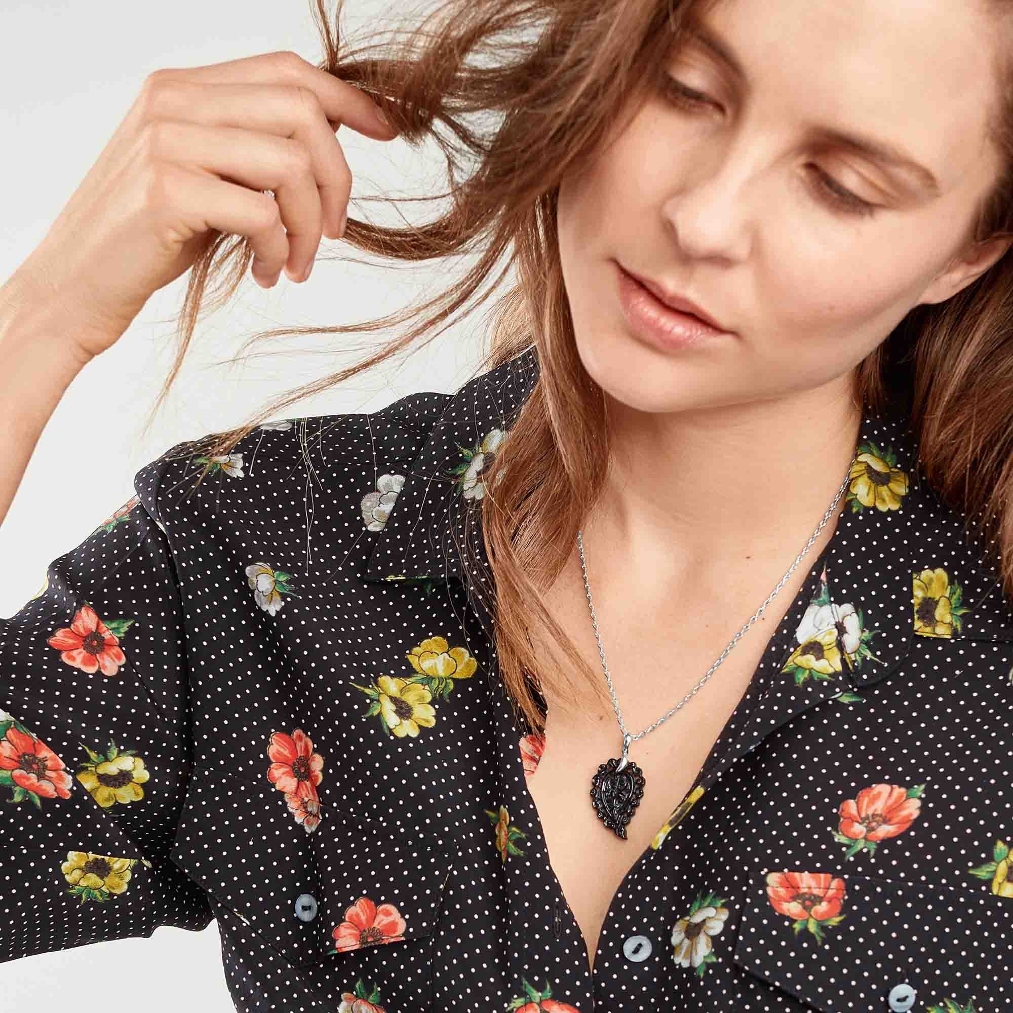 Tamara Comolli INDIA Anhänger mit Onyx Small (P-IND-s-Bla-wg) aus Weißgold mit Onyx