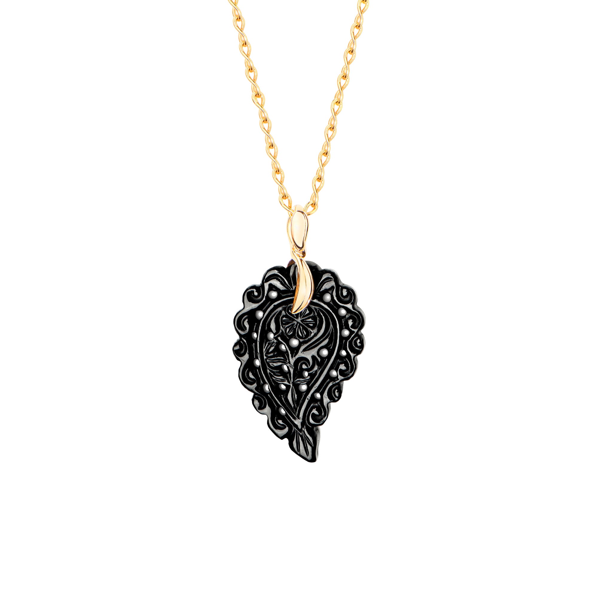 Tamara Comolli INDIA Anhänger mit Onyx Small (P-IND-s-Bla-yg) aus Gelbgold mit Onyx