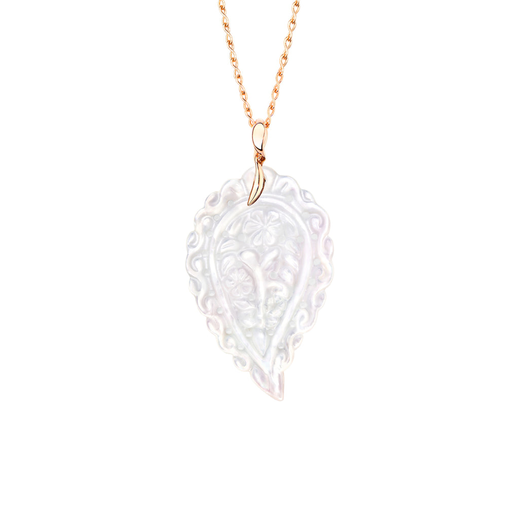 Tamara Comolli INDIA Anhänger mit Perlmutt Large (P-IND-l-MPw-rg) aus Roségold mit Perlmutt
