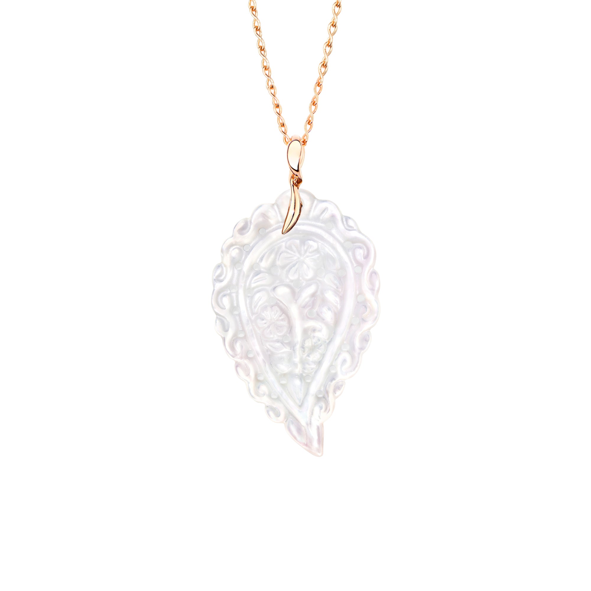 Tamara Comolli INDIA Anhänger mit Perlmutt Large (P-IND-l-MPw-rg) aus Roségold mit Perlmutt