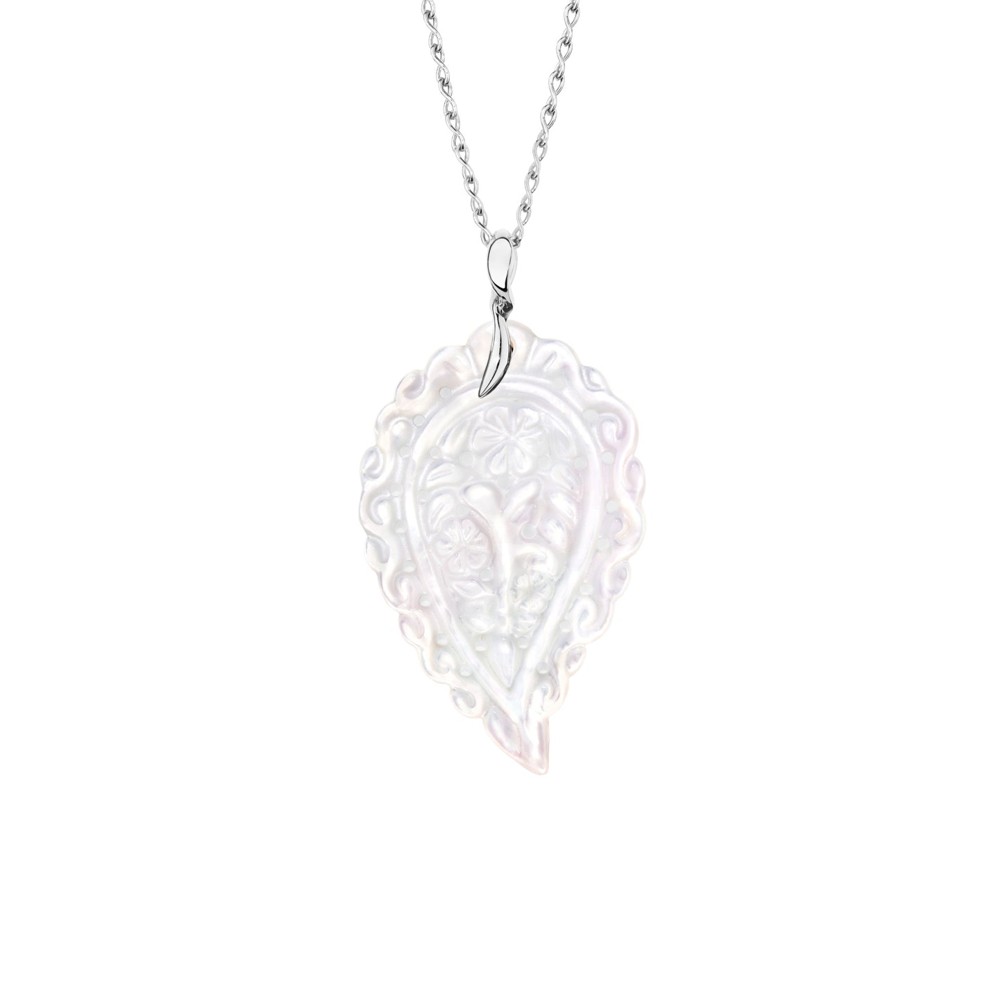 Tamara Comolli INDIA Anhänger mit Perlmutt Large (P-IND-l-MPw-wg) aus Weißgold mit Perlmutt