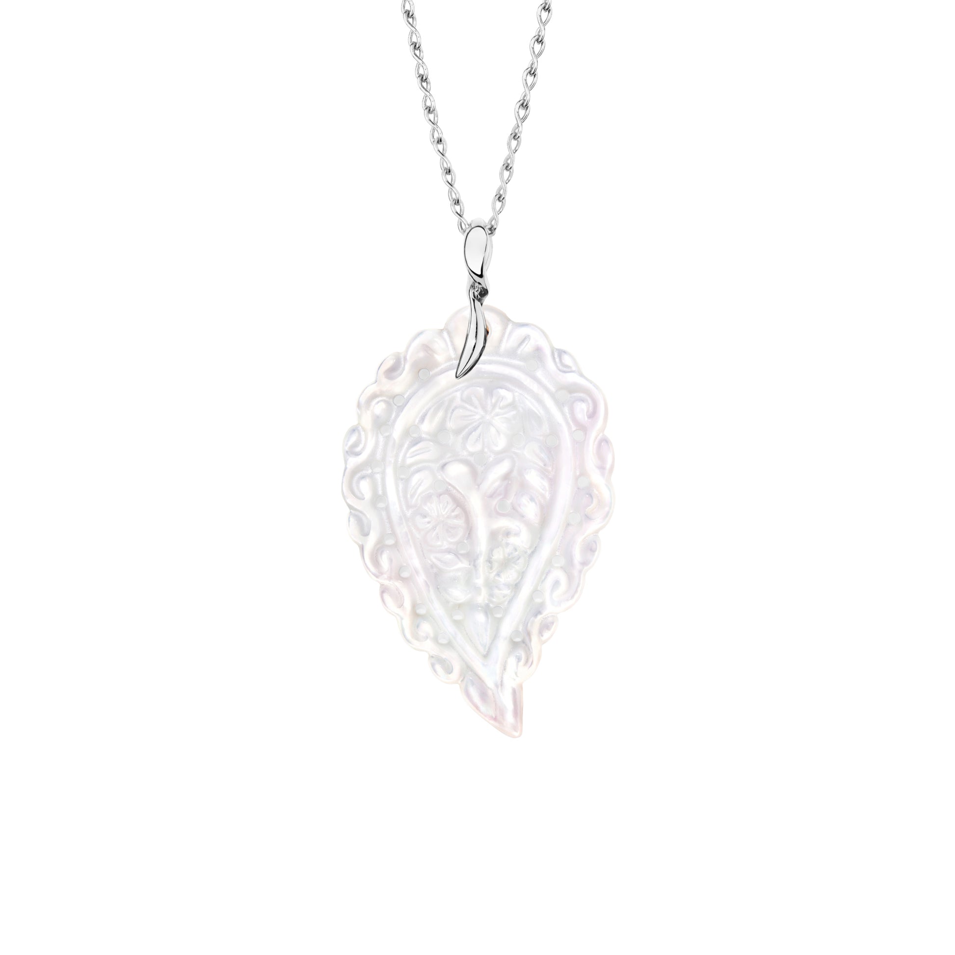 Tamara Comolli INDIA Anhänger mit Perlmutt Large (P-IND-l-MPw-wg) aus Weißgold mit Perlmutt