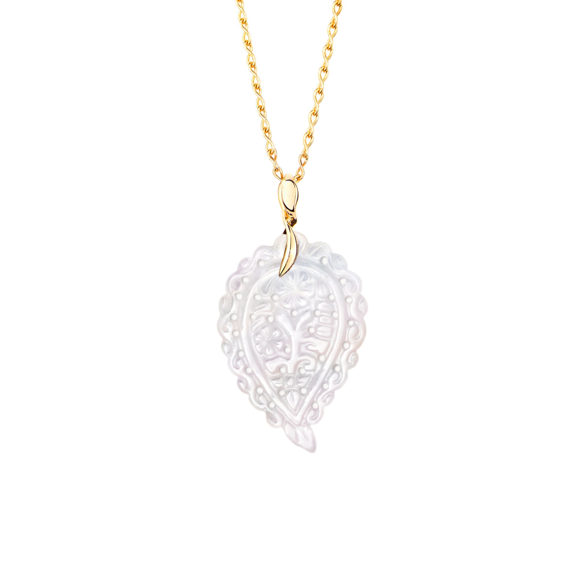 Tamara Comolli INDIA Anhänger mit Perlmutt Medium (P-IND-m-MPw-yg) aus Gelbgold mit Perlmutt